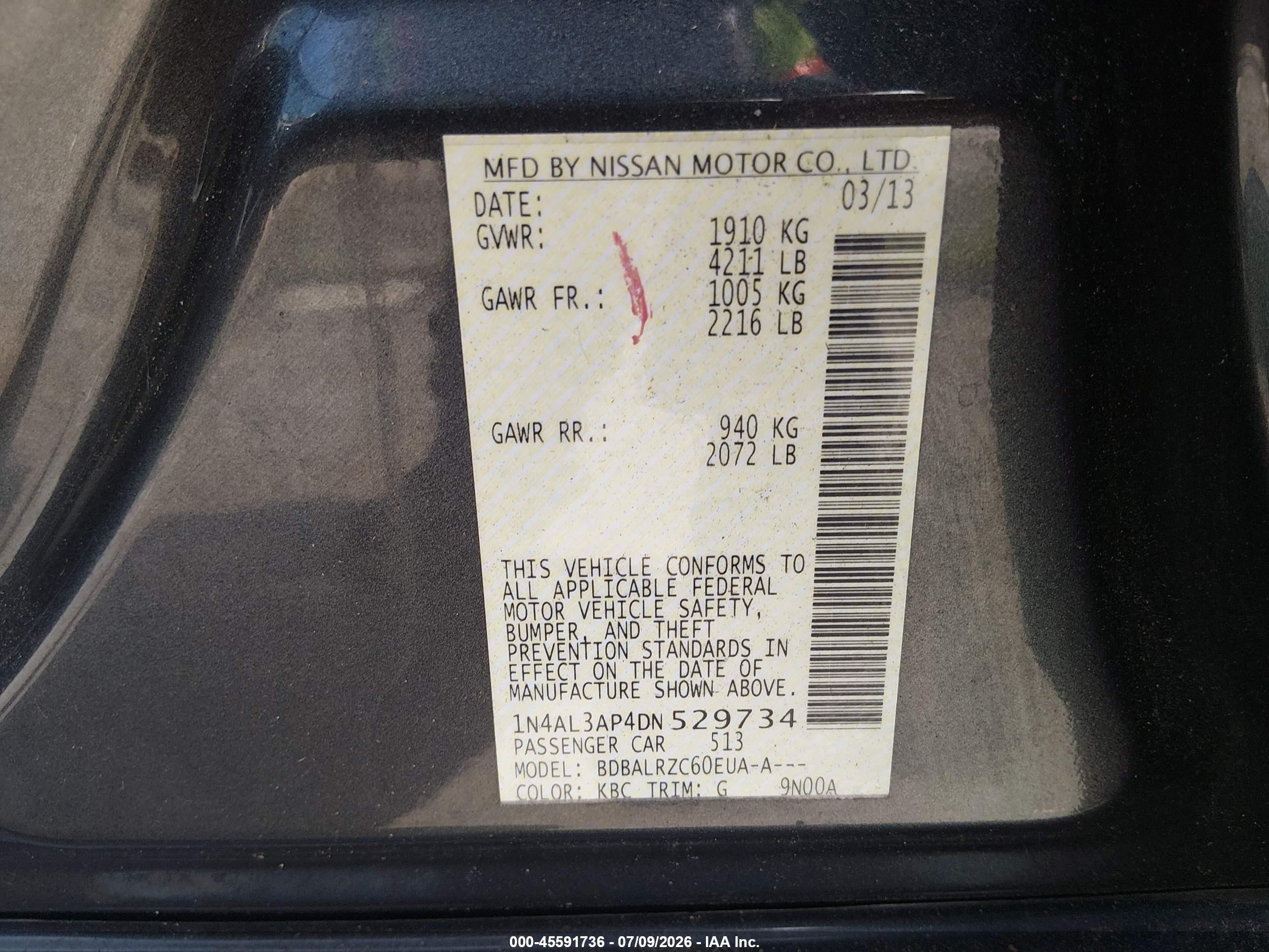2013 Nissan Altima 2.5 S Серый vin: 1N4AL3AP4DN529734