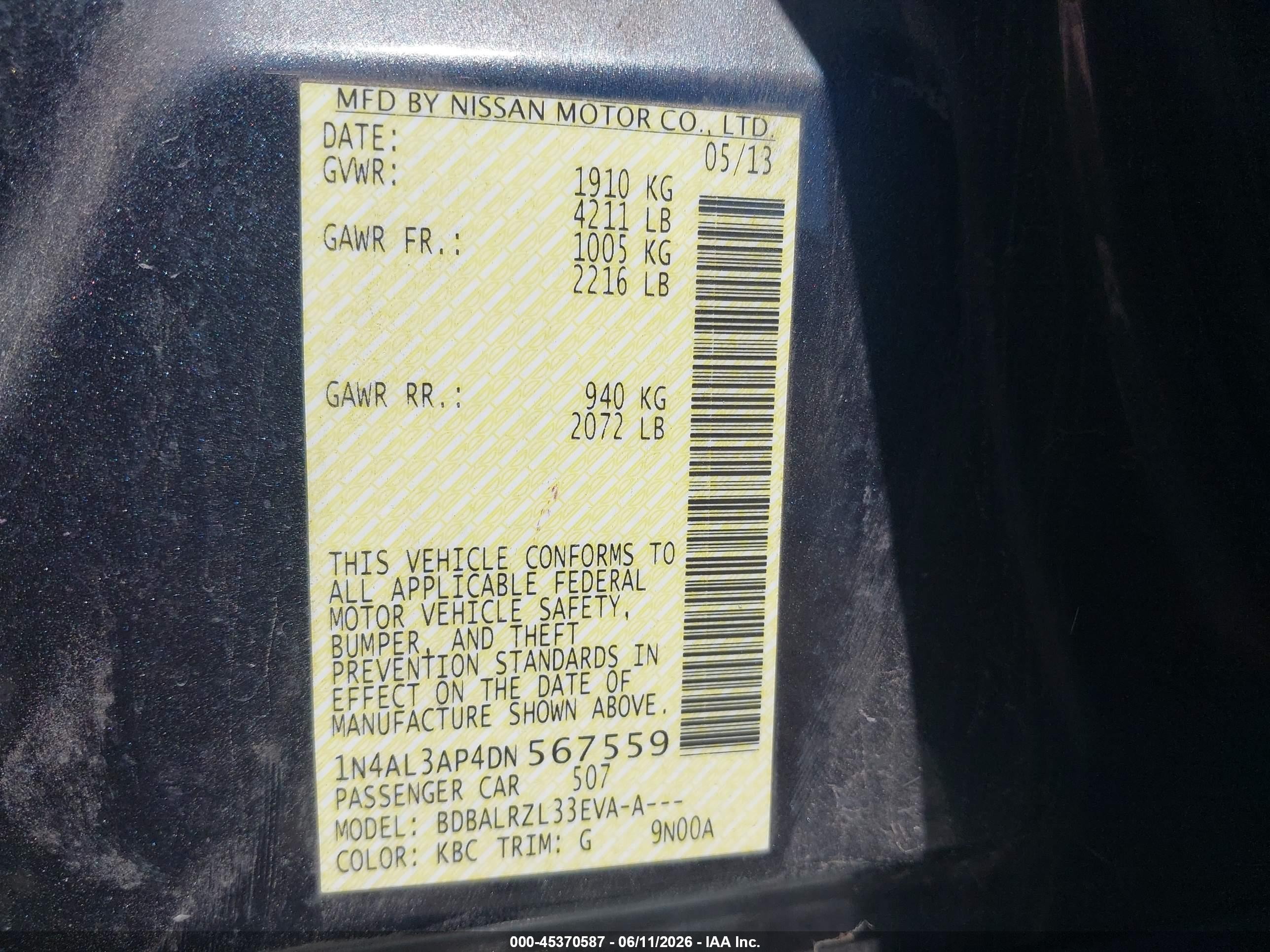 2013 Nissan Altima 2.5 S Gray vin: 1N4AL3AP4DN567559