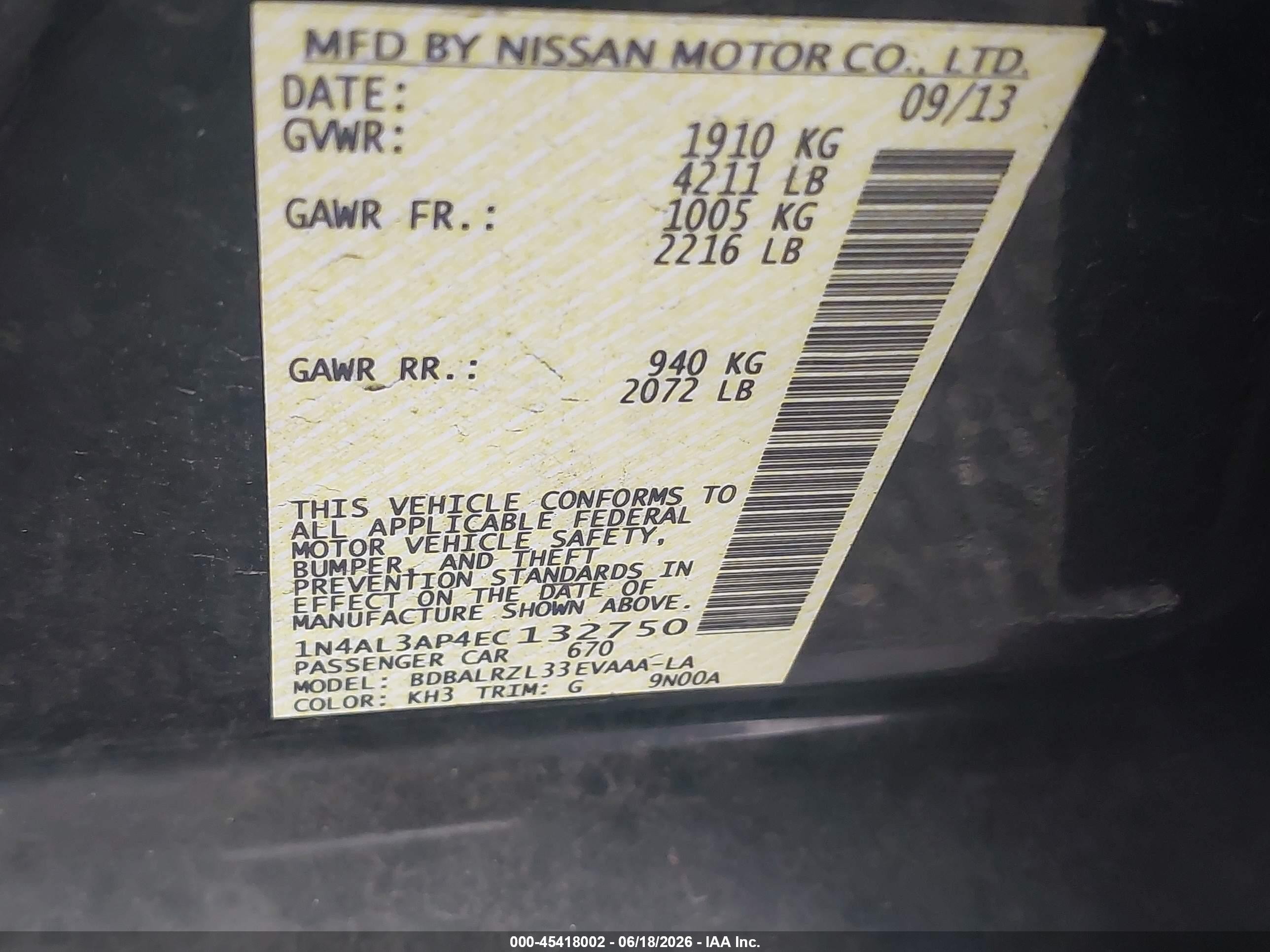 2014 Nissan Altima 2.5 S Black vin: 1N4AL3AP4EC132750
