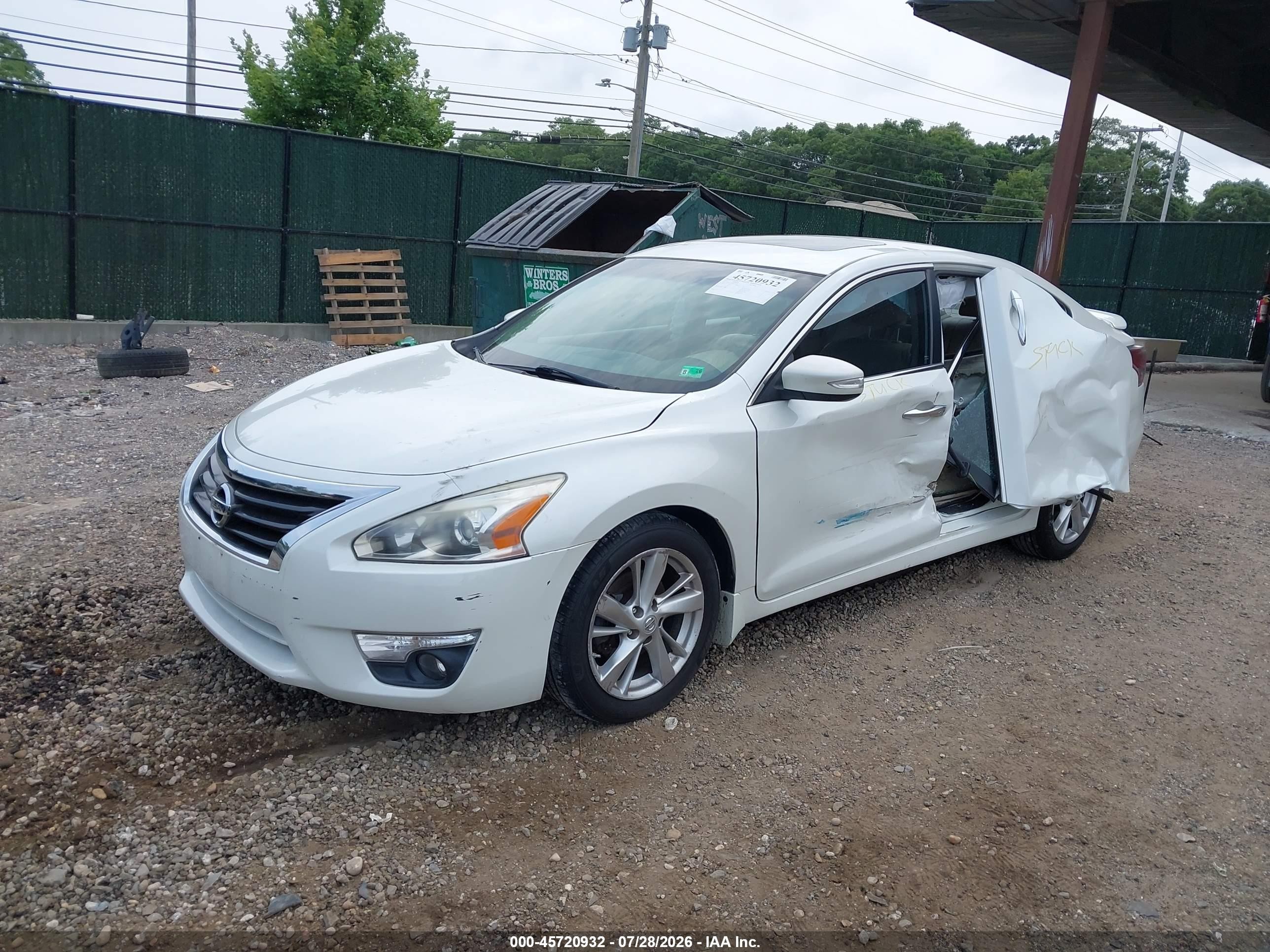 2014 Nissan Altima 2.5 Sl White vin: 1N4AL3AP4EC175548