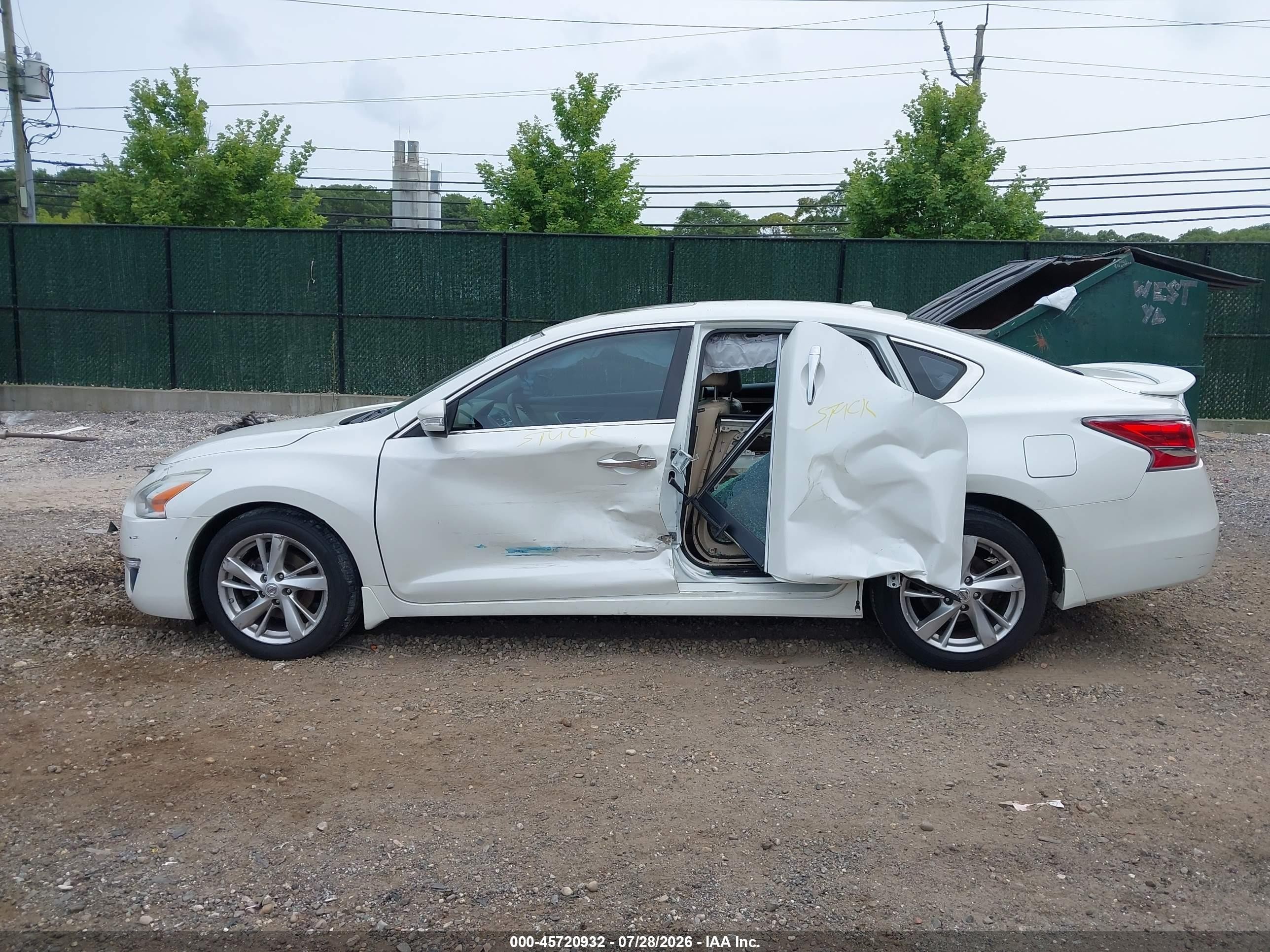 2014 Nissan Altima 2.5 Sl White vin: 1N4AL3AP4EC175548