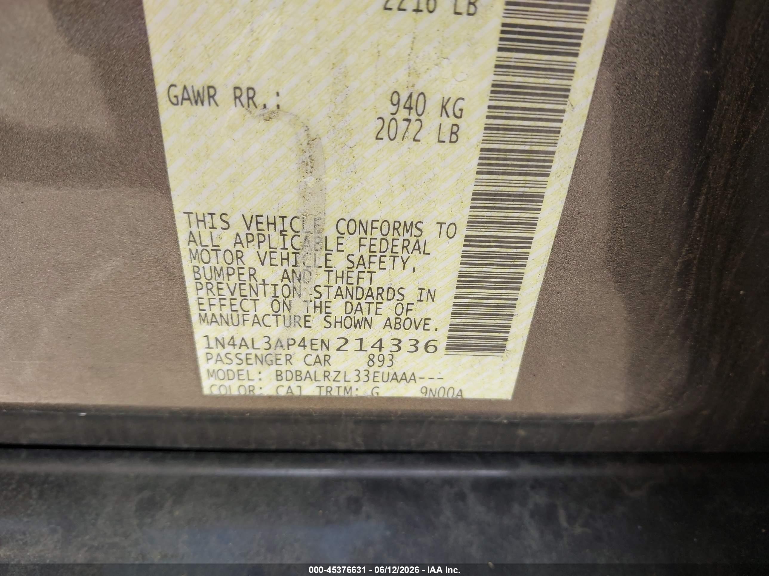 2014 Nissan Altima 2.5 S Gray vin: 1N4AL3AP4EN214336