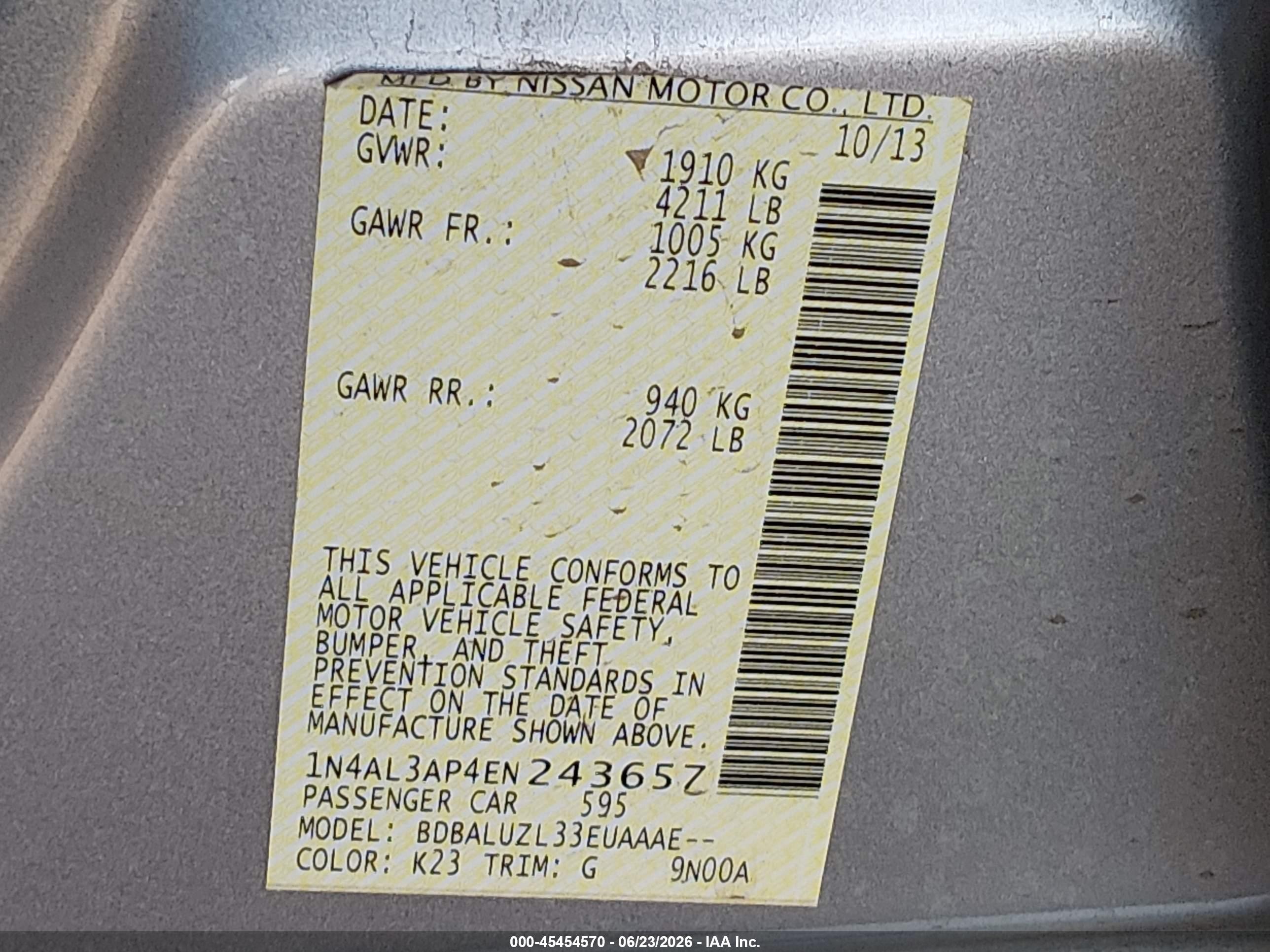 2014 Nissan Altima 2.5 Sv Silver vin: 1N4AL3AP4EN243657