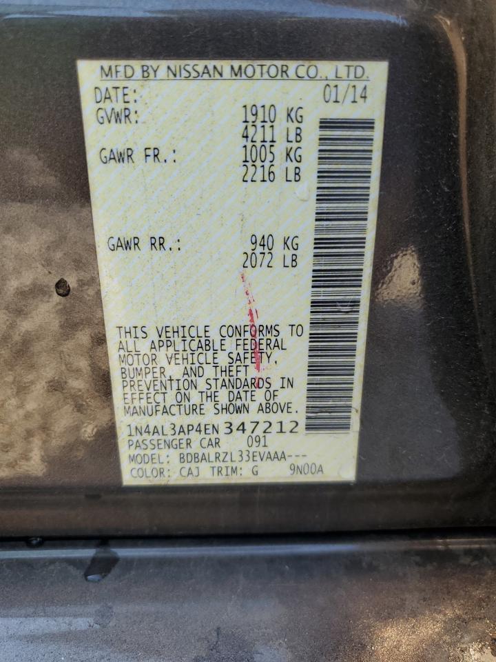 2014 Nissan Altima 2.5 S Gray vin: 1N4AL3AP4EN347212