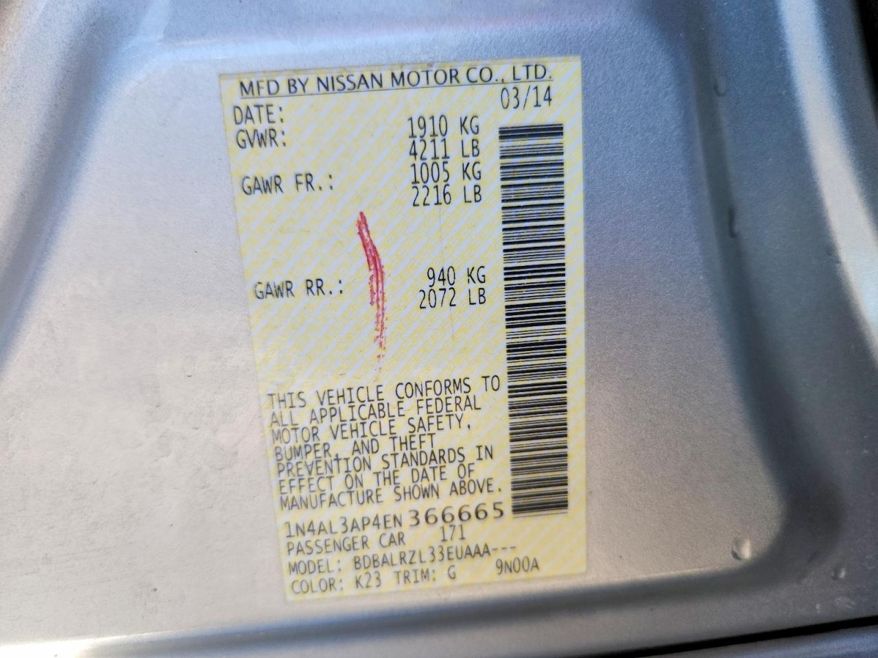 2014 Nissan Altima 2.5 S Silver vin: 1N4AL3AP4EN366665