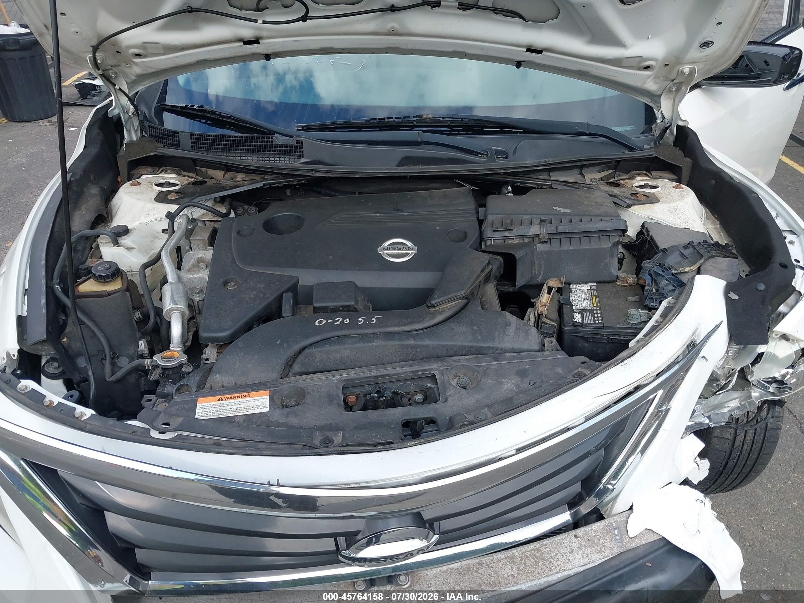 2013 Nissan Altima 2.5 S White vin: 1N4AL3AP5DC201721