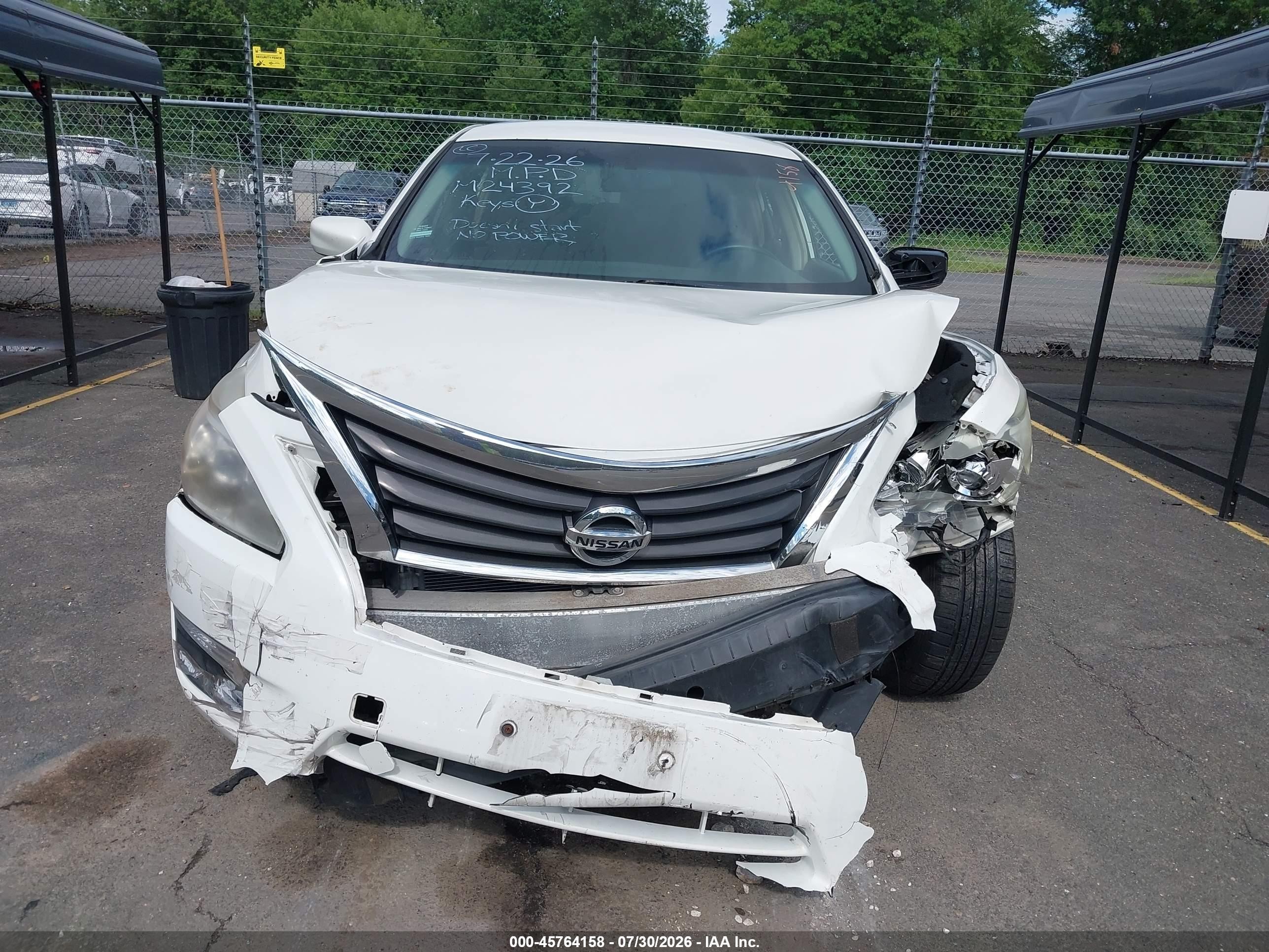 2013 Nissan Altima 2.5 S White vin: 1N4AL3AP5DC201721