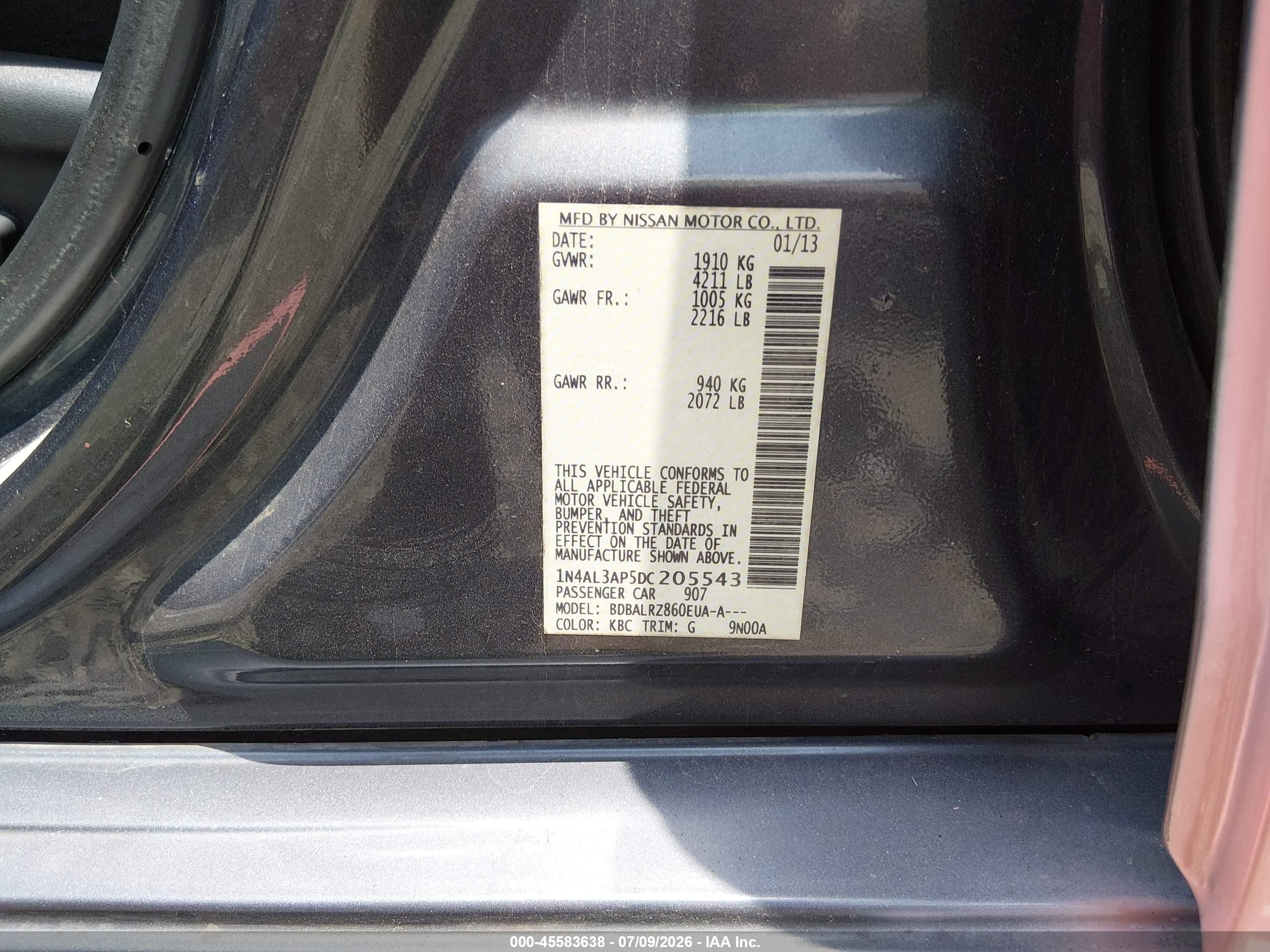 2013 Nissan Altima 2.5 S Pink vin: 1N4AL3AP5DC205543