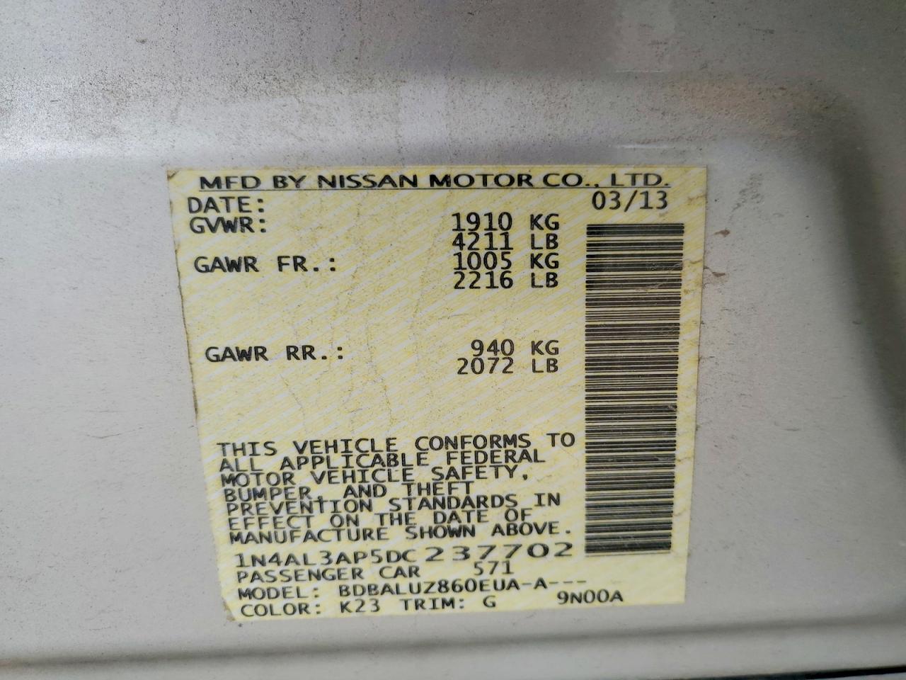 2013 Nissan Altima 2.5 Серебряный vin: 1N4AL3AP5DC237702