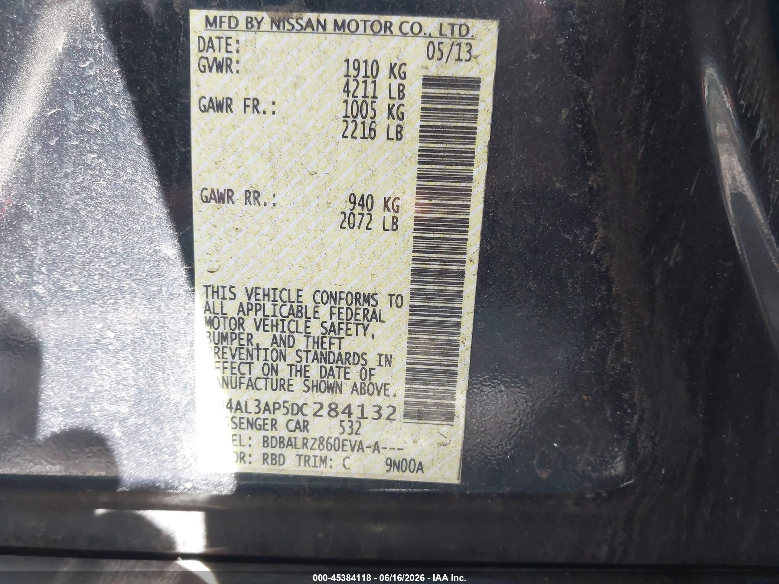 2013 Nissan Altima 2.5 S Black vin: 1N4AL3AP5DC284132