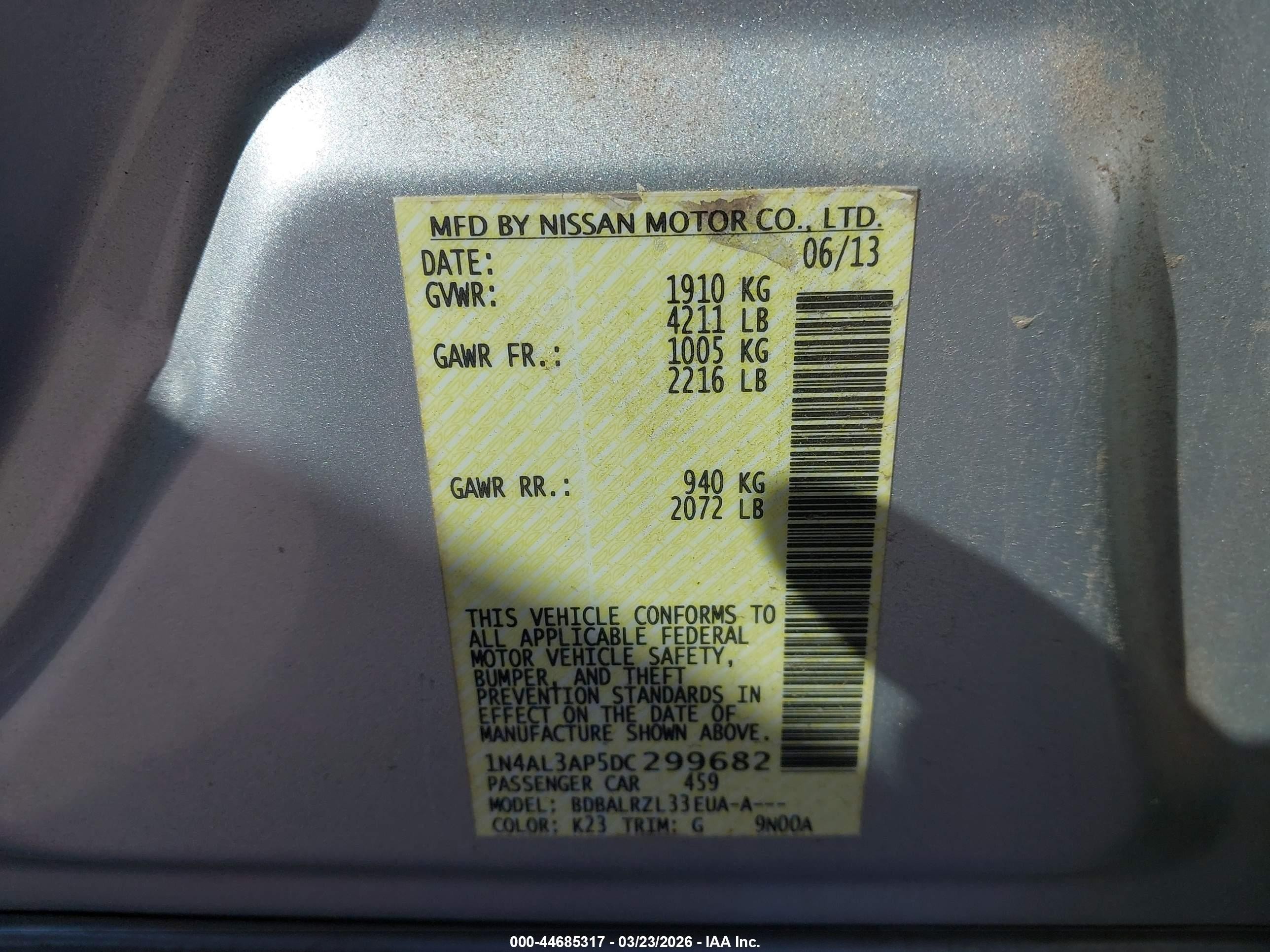 2013 Nissan Altima 2.5 S Silver vin: 1N4AL3AP5DC299682