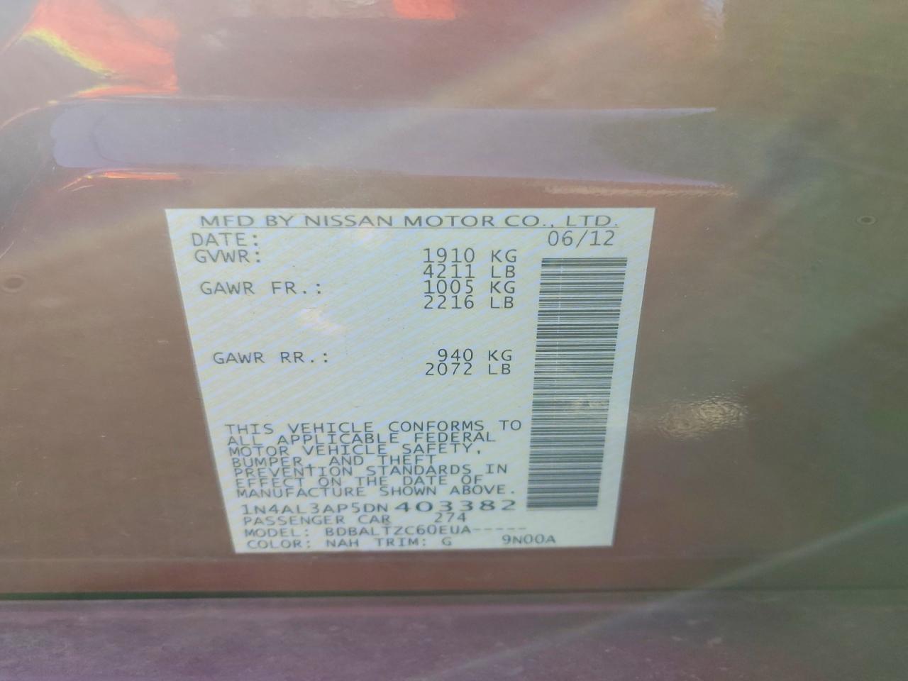 2013 Nissan Altima 2.5 Maroon vin: 1N4AL3AP5DN403382