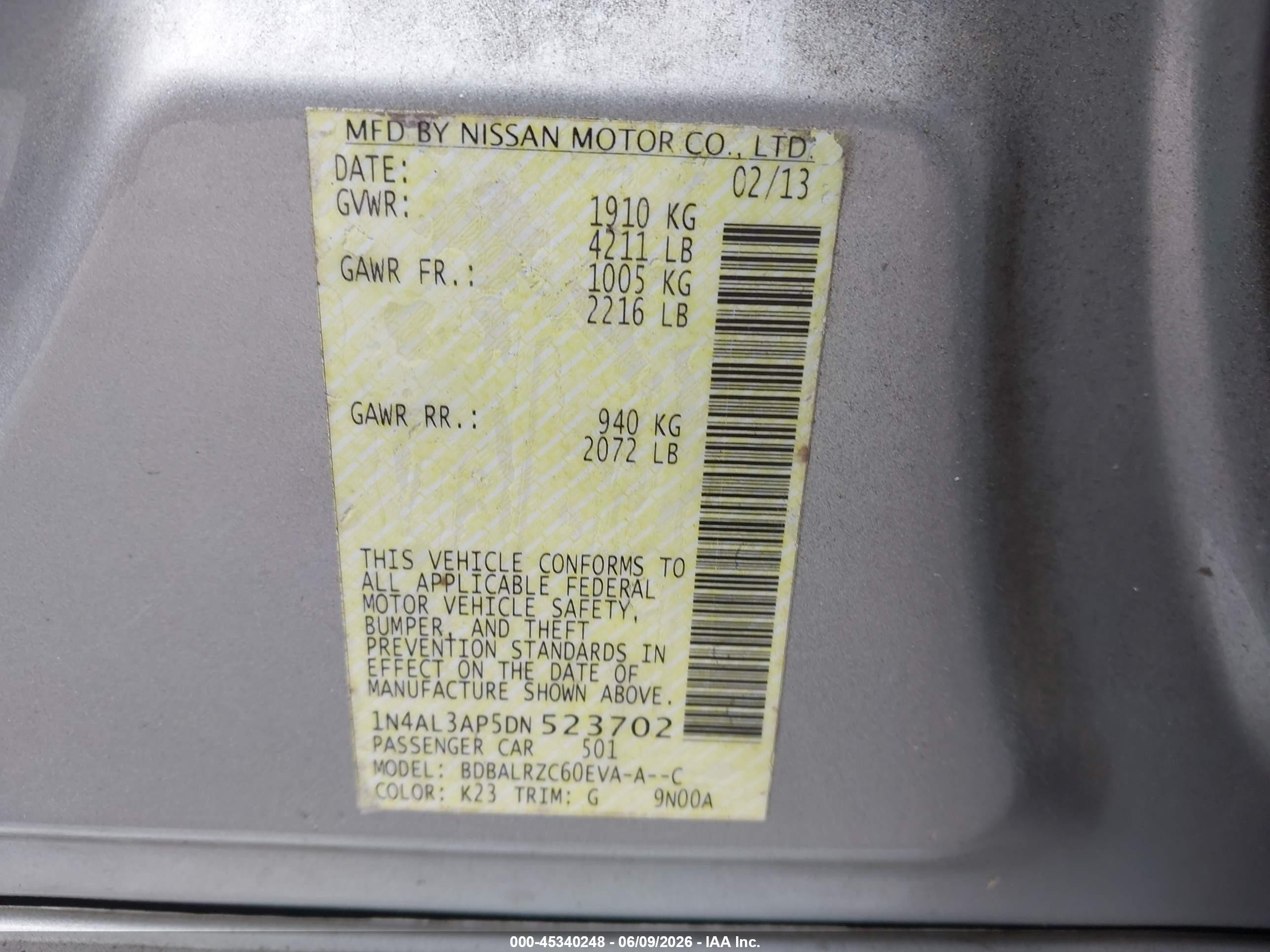 2013 Nissan Altima 2.5 S Silver vin: 1N4AL3AP5DN523702