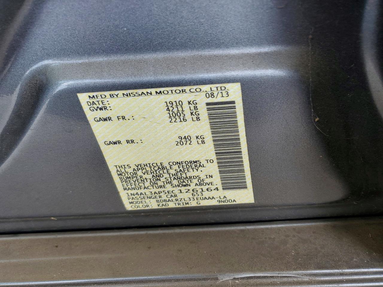 2014 Nissan Altima 2.5 S Gray vin: 1N4AL3AP5EC126164