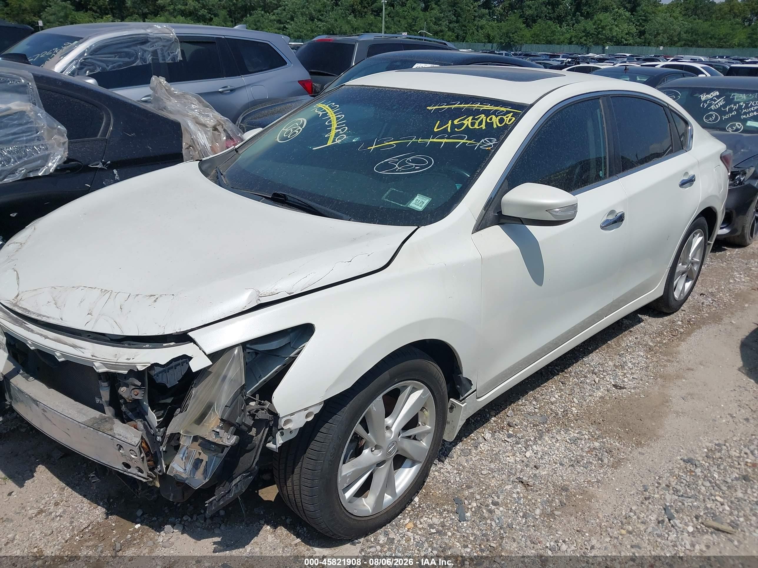 2014 Nissan Altima 2.5 Sl White vin: 1N4AL3AP5EC144437