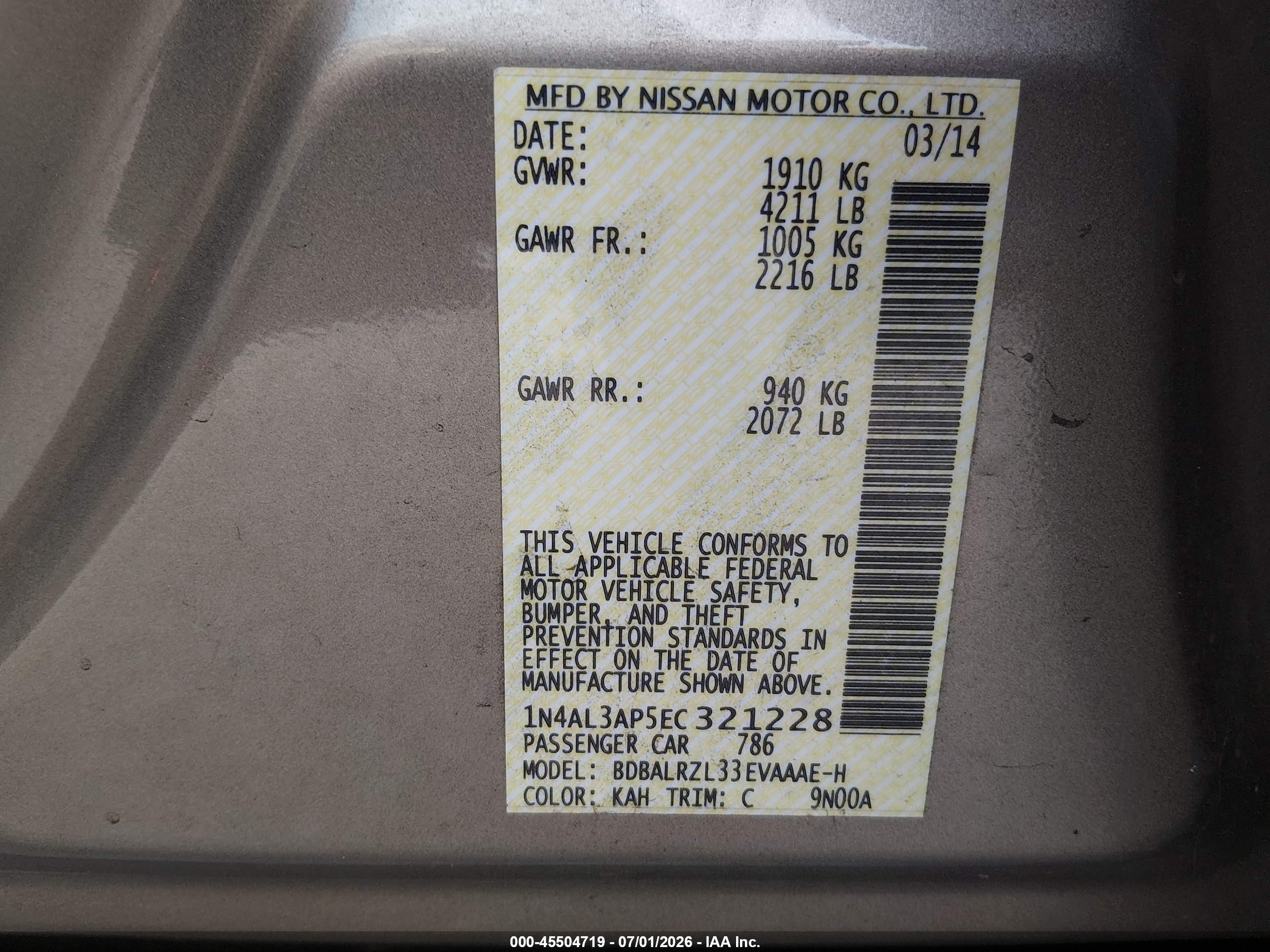 2014 Nissan Altima 2.5 S Silver vin: 1N4AL3AP5EC321228