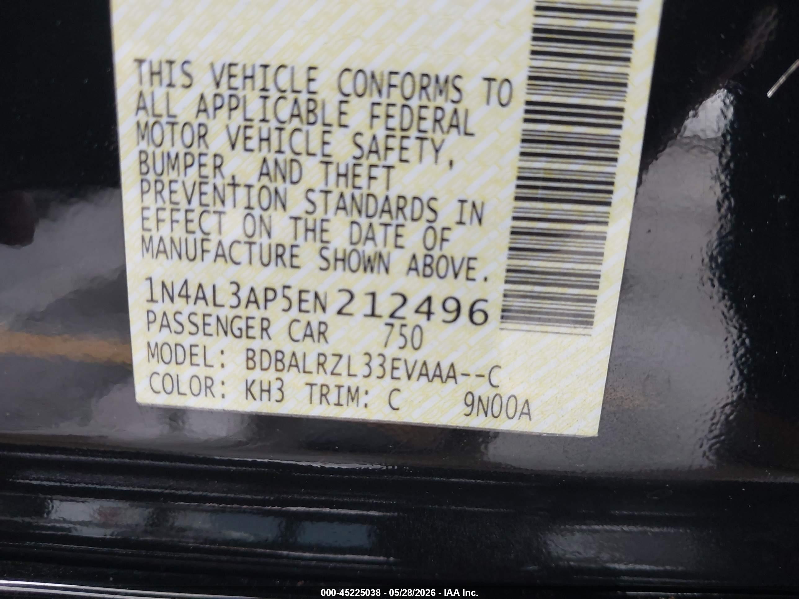 2014 Nissan Altima 2.5 S Black vin: 1N4AL3AP5EN212496