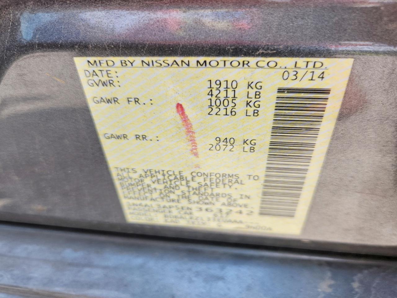 2014 Nissan Altima 2.5 S Gray vin: 1N4AL3AP5EN363242