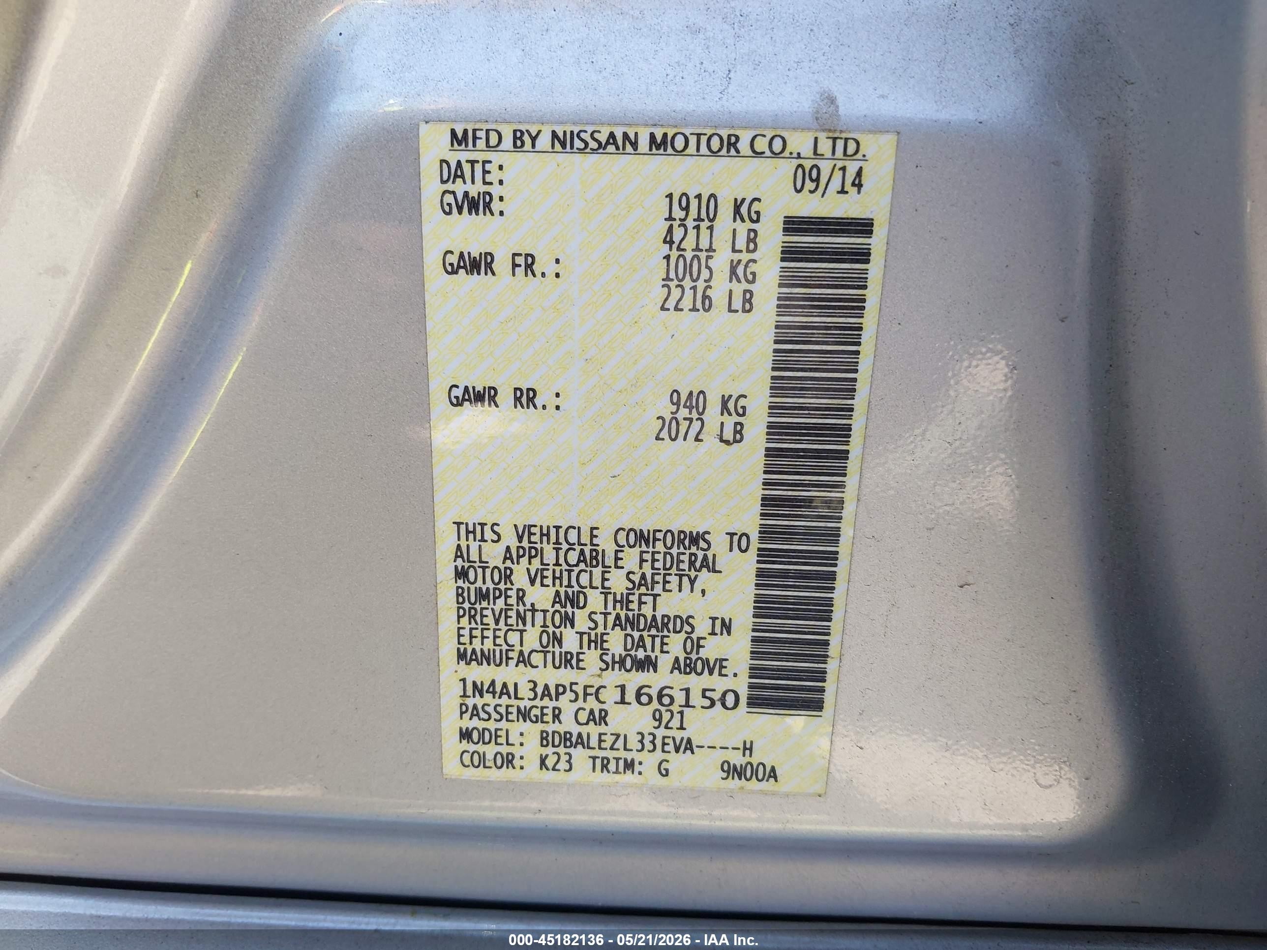 2015 Nissan Altima 2.5 S Silver vin: 1N4AL3AP5FC166150