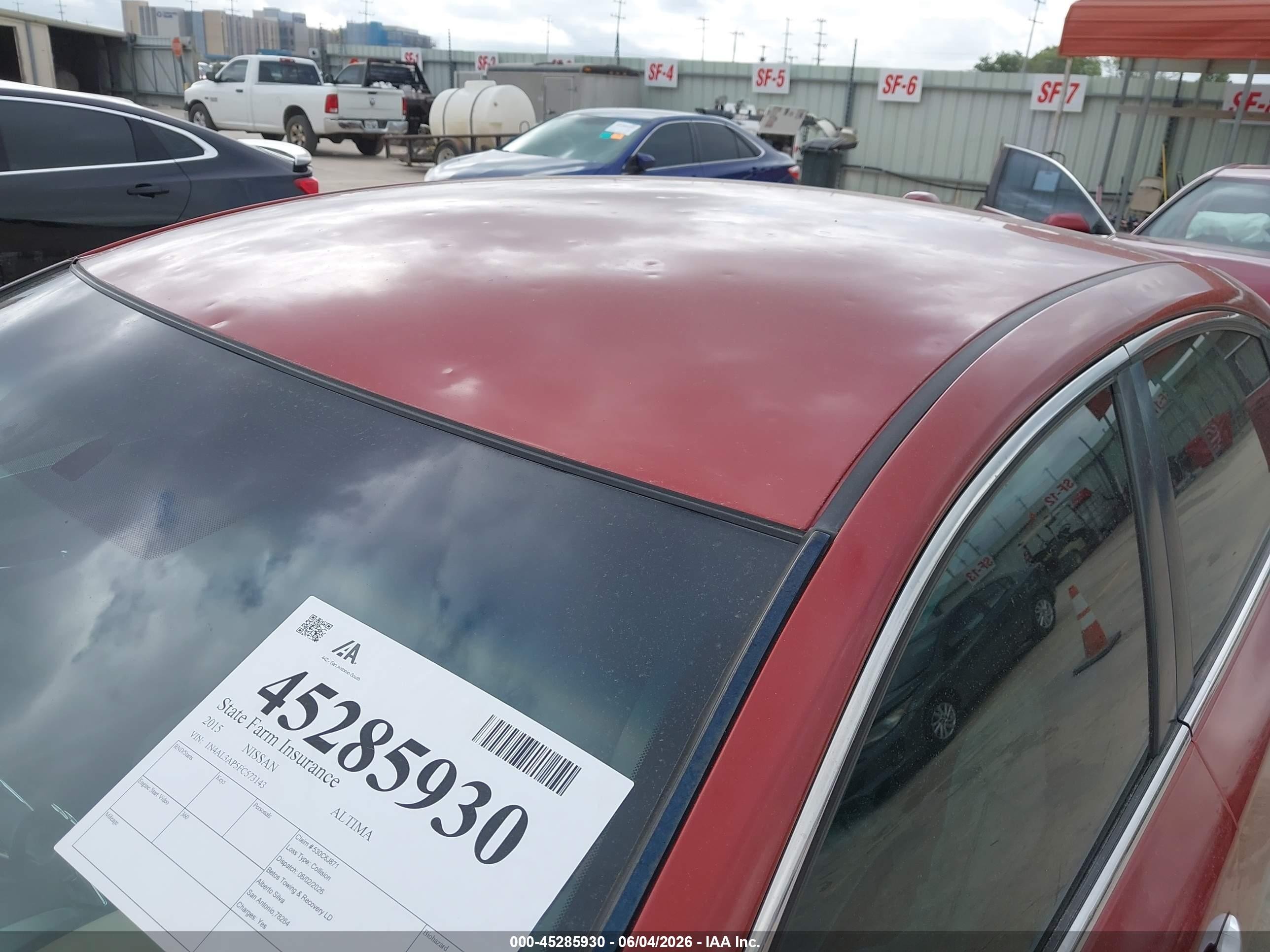 2015 Nissan Altima 2.5 S Red vin: 1N4AL3AP5FC573143