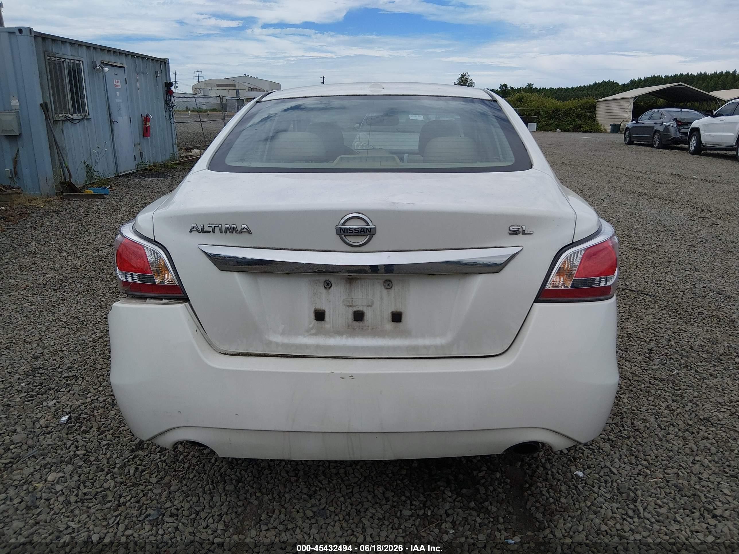 2015 Nissan Altima 2.5 Sl White vin: 1N4AL3AP5FN344112