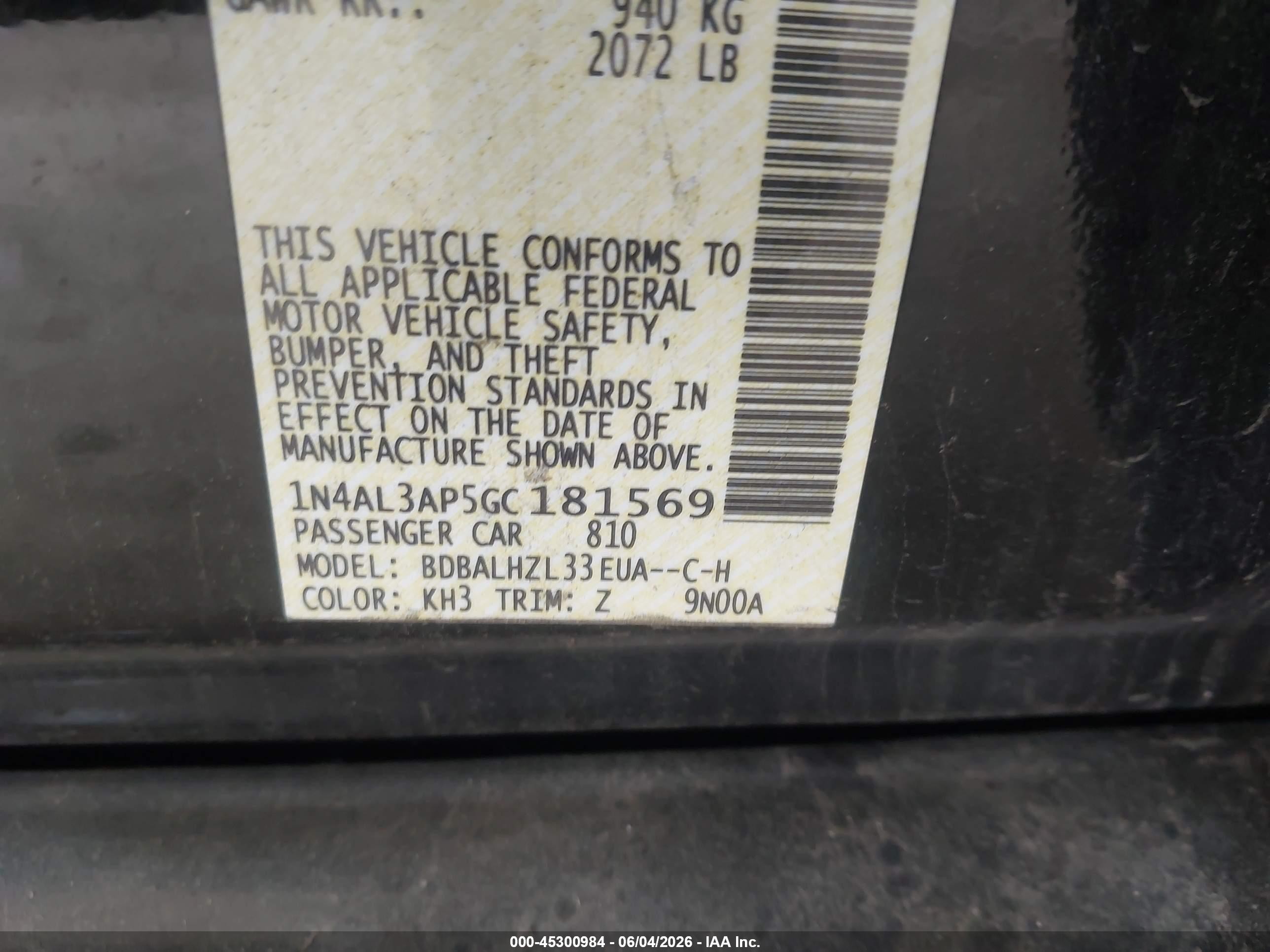 2016 Nissan Altima 2.5 Sr Black vin: 1N4AL3AP5GC181569