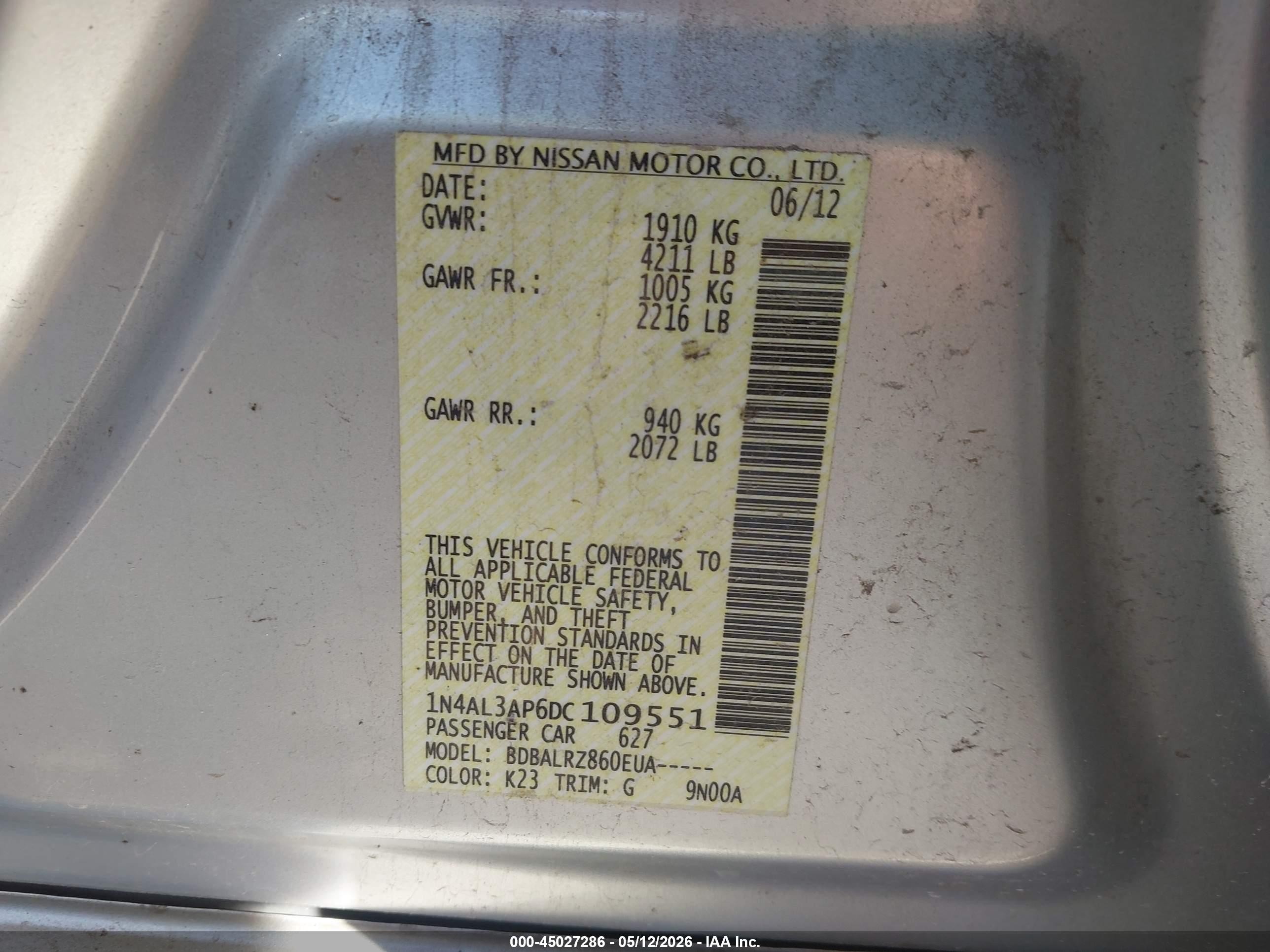 2013 Nissan Altima 2.5 S Silver vin: 1N4AL3AP6DC109551