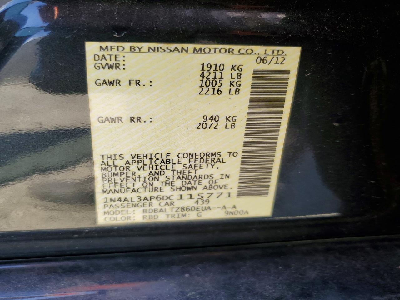 2013 Nissan Altima 2.5 Gray vin: 1N4AL3AP6DC115771