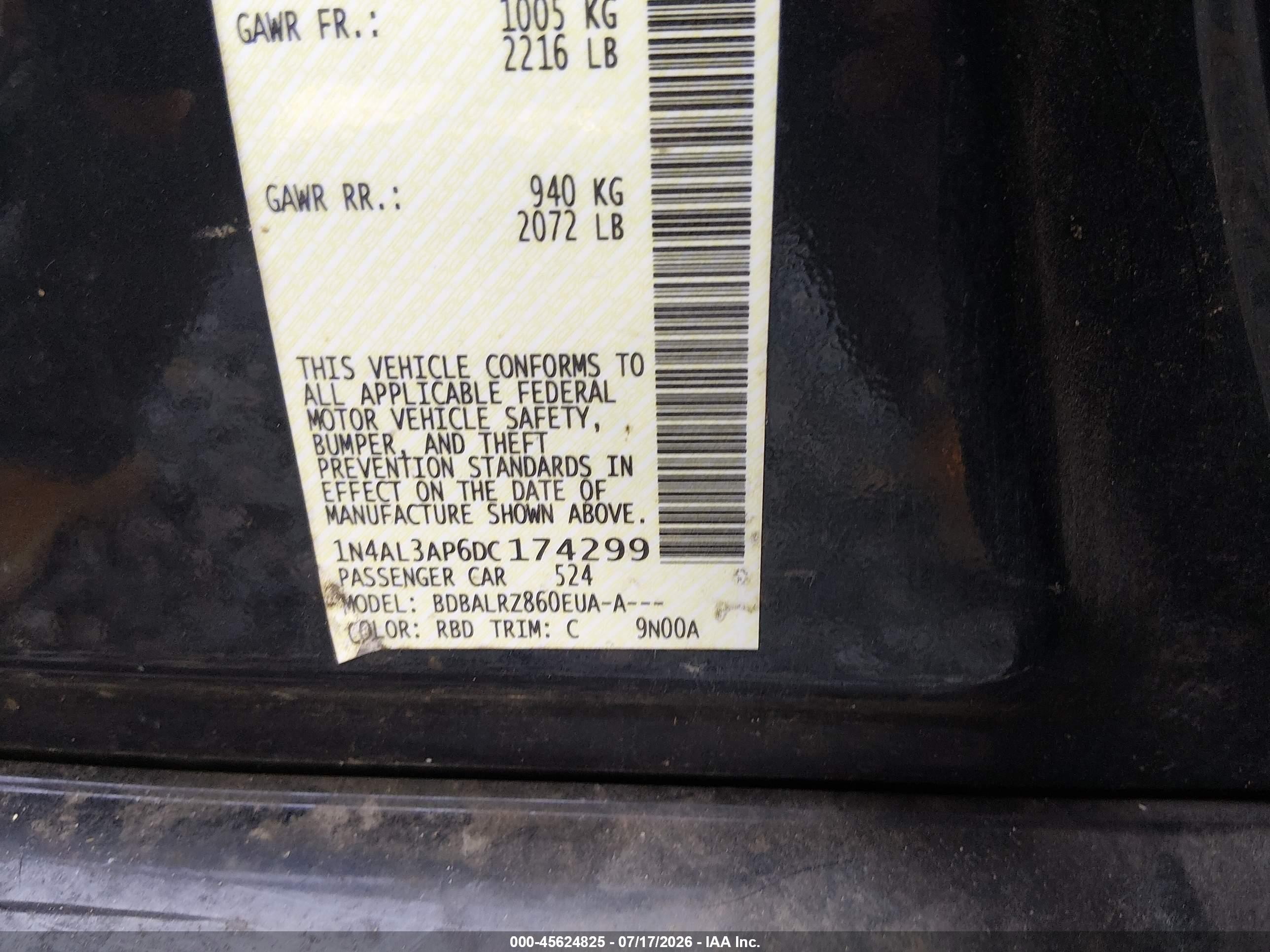 2013 Nissan Altima 2.5 S Dark Blue vin: 1N4AL3AP6DC174299