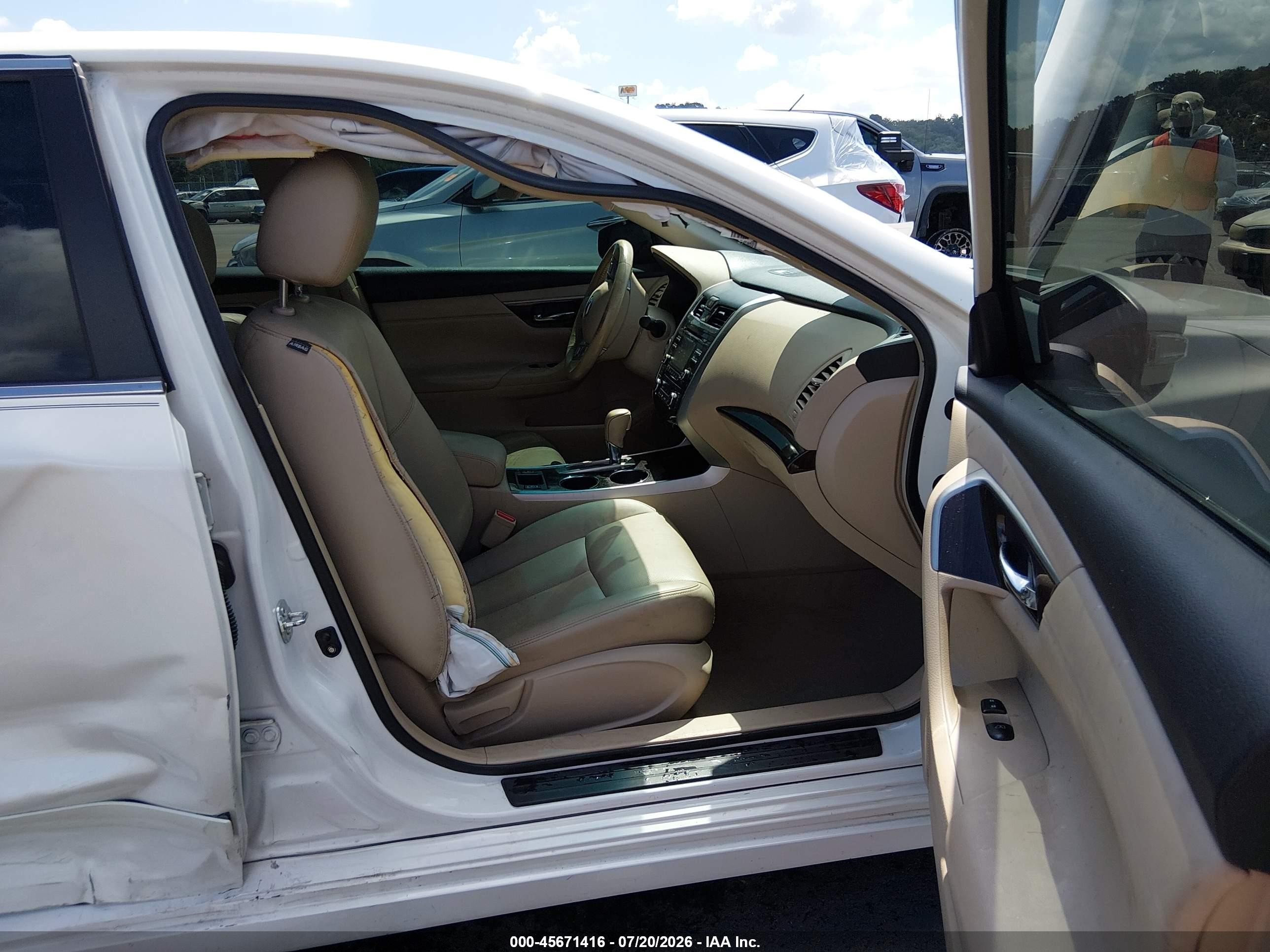 2013 Nissan Altima 2.5 Sl White vin: 1N4AL3AP6DC218673