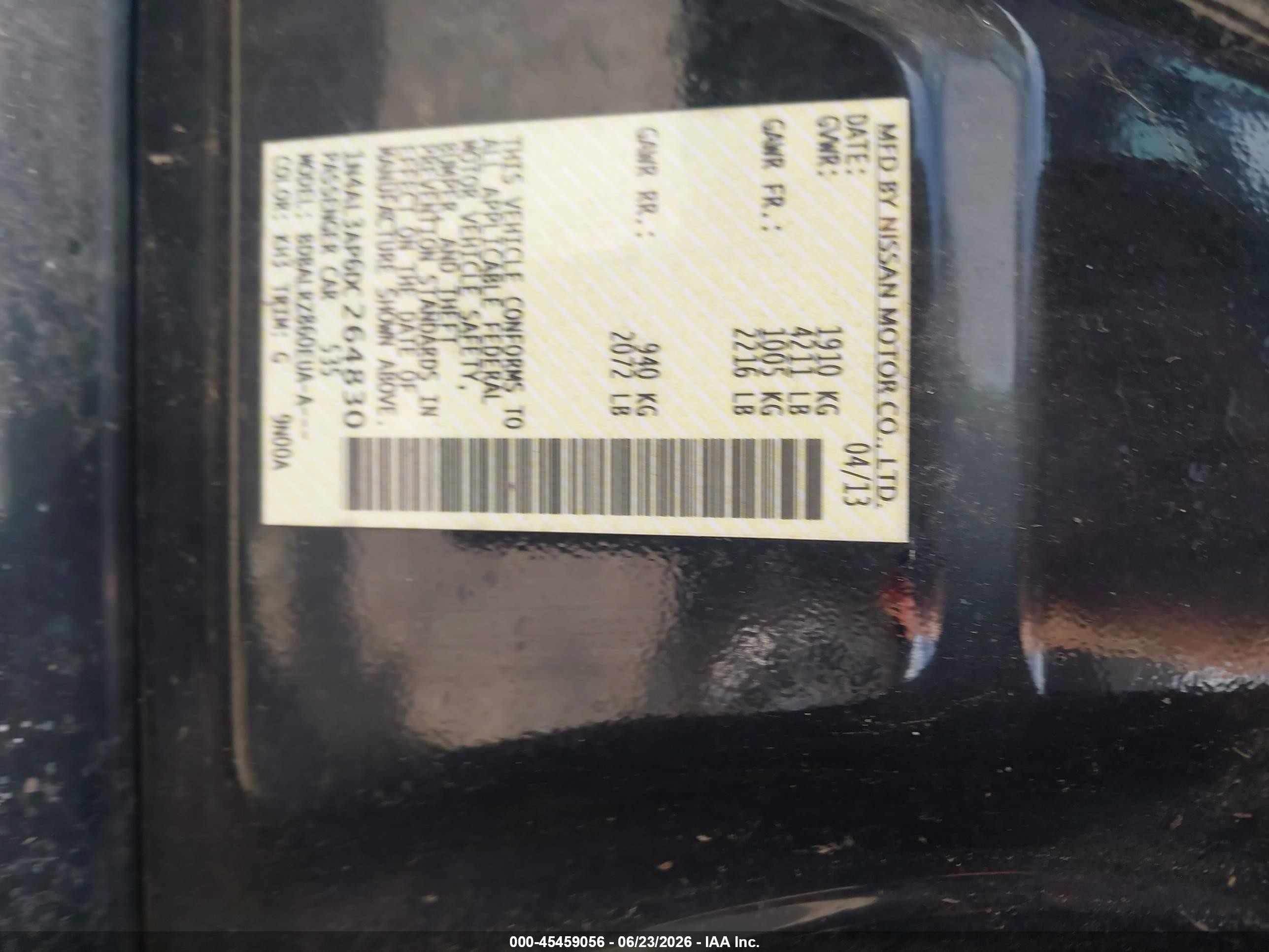 2013 Nissan Altima 2.5 S Black vin: 1N4AL3AP6DC264830