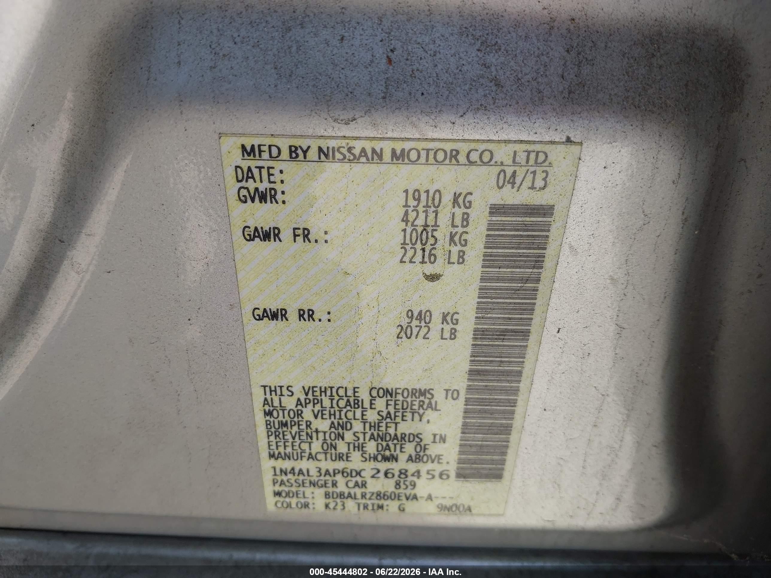 2013 Nissan Altima 2.5 S Gray vin: 1N4AL3AP6DC268456