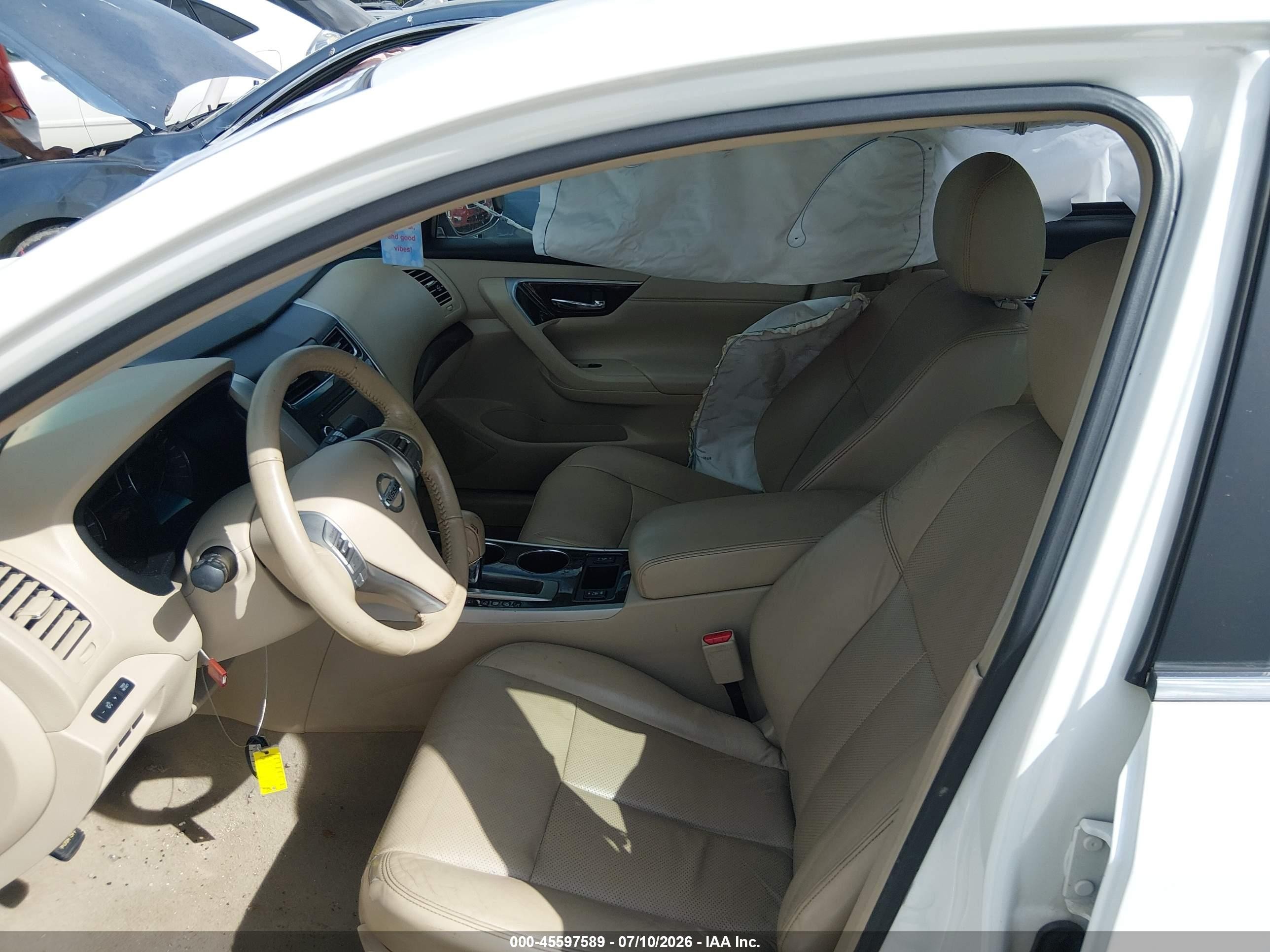 2013 Nissan Altima 2.5 Sl White vin: 1N4AL3AP6DC280154