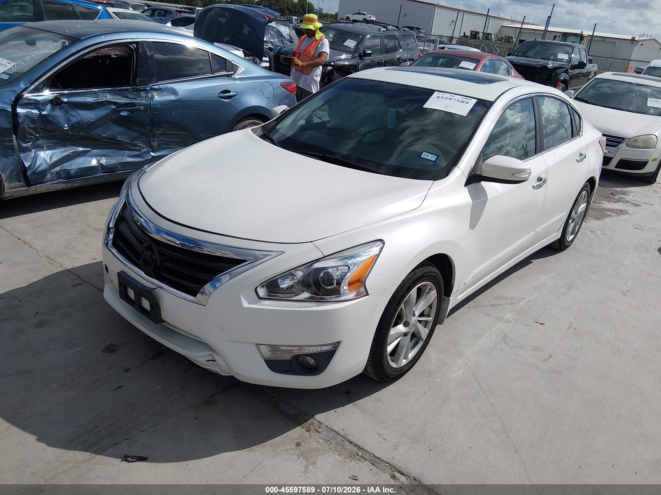 2013 Nissan Altima 2.5 Sl White vin: 1N4AL3AP6DC280154