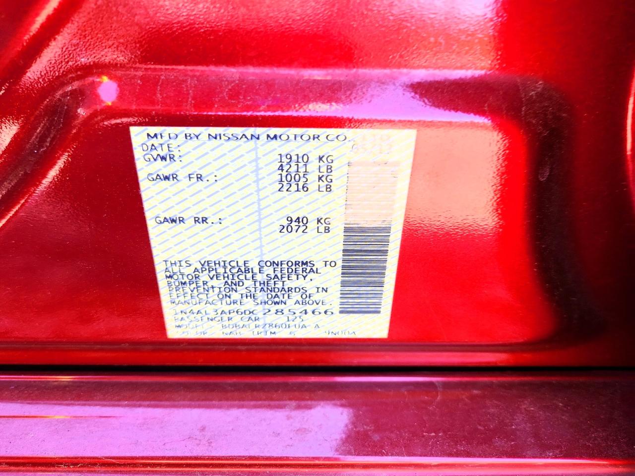 2013 Nissan Altima 2.5 Красный vin: 1N4AL3AP6DC285466