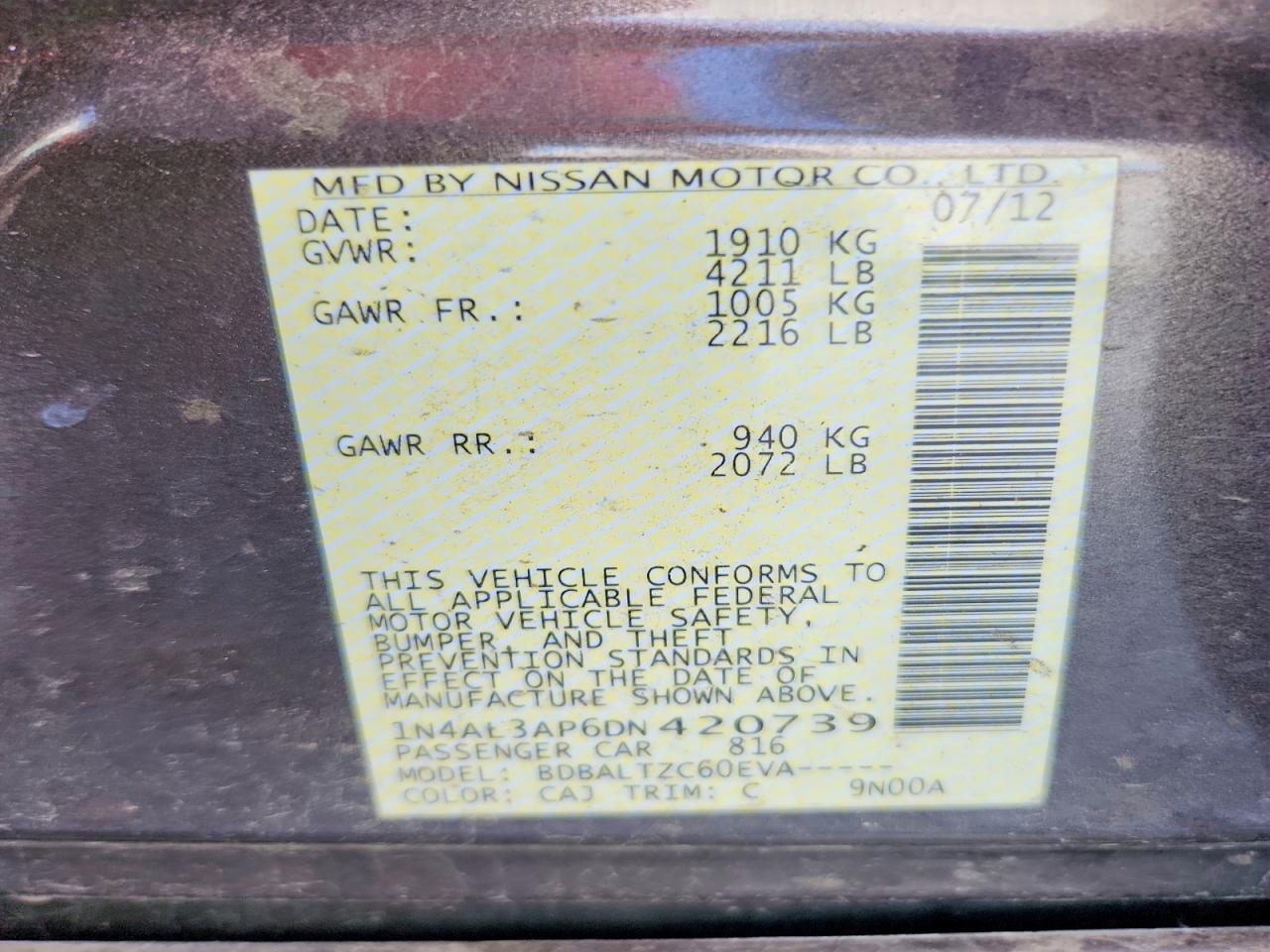 2013 Nissan Altima 2.5 Brown vin: 1N4AL3AP6DN420739