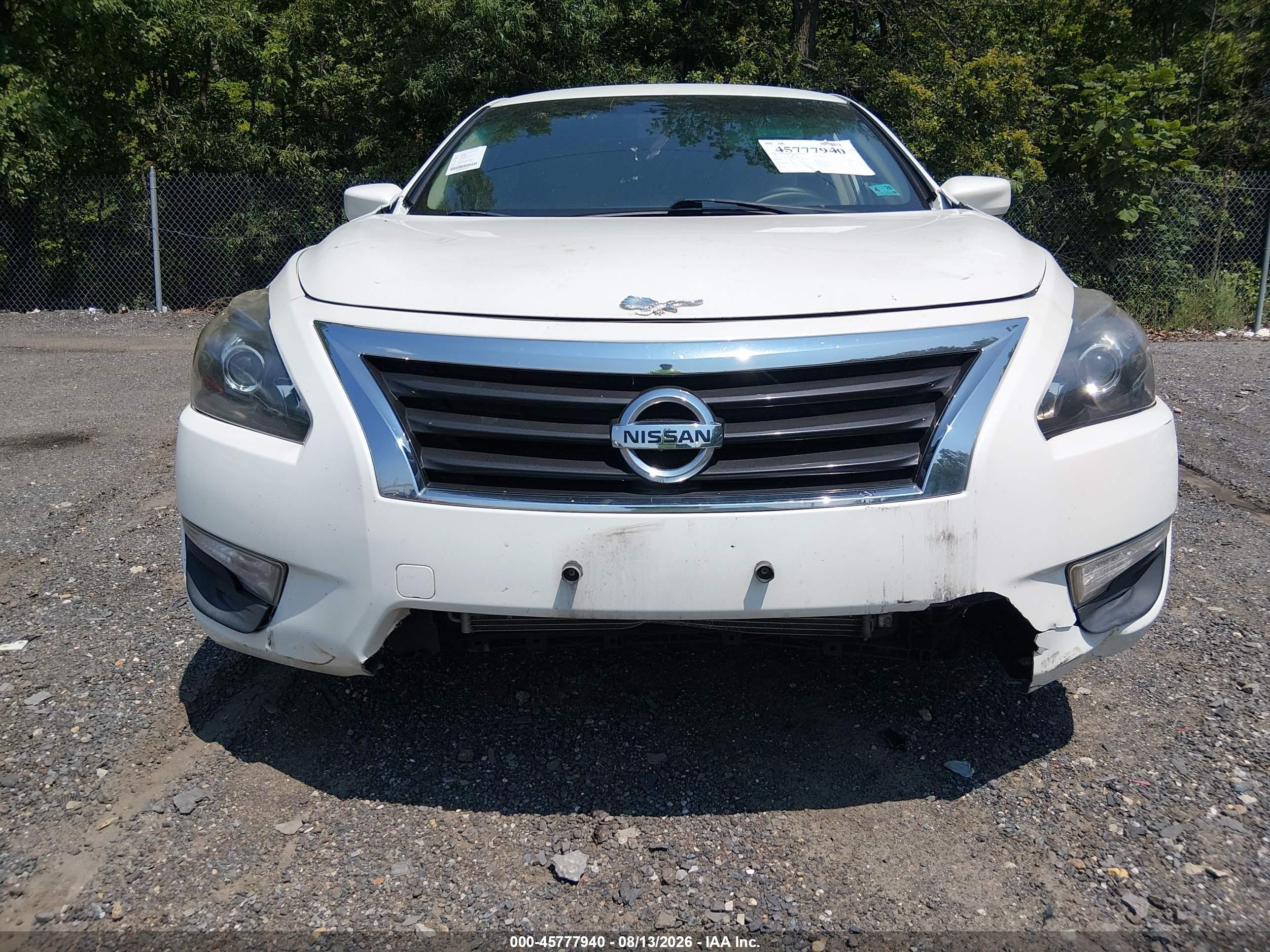 2013 Nissan Altima 2.5 White vin: 1N4AL3AP6DN459637
