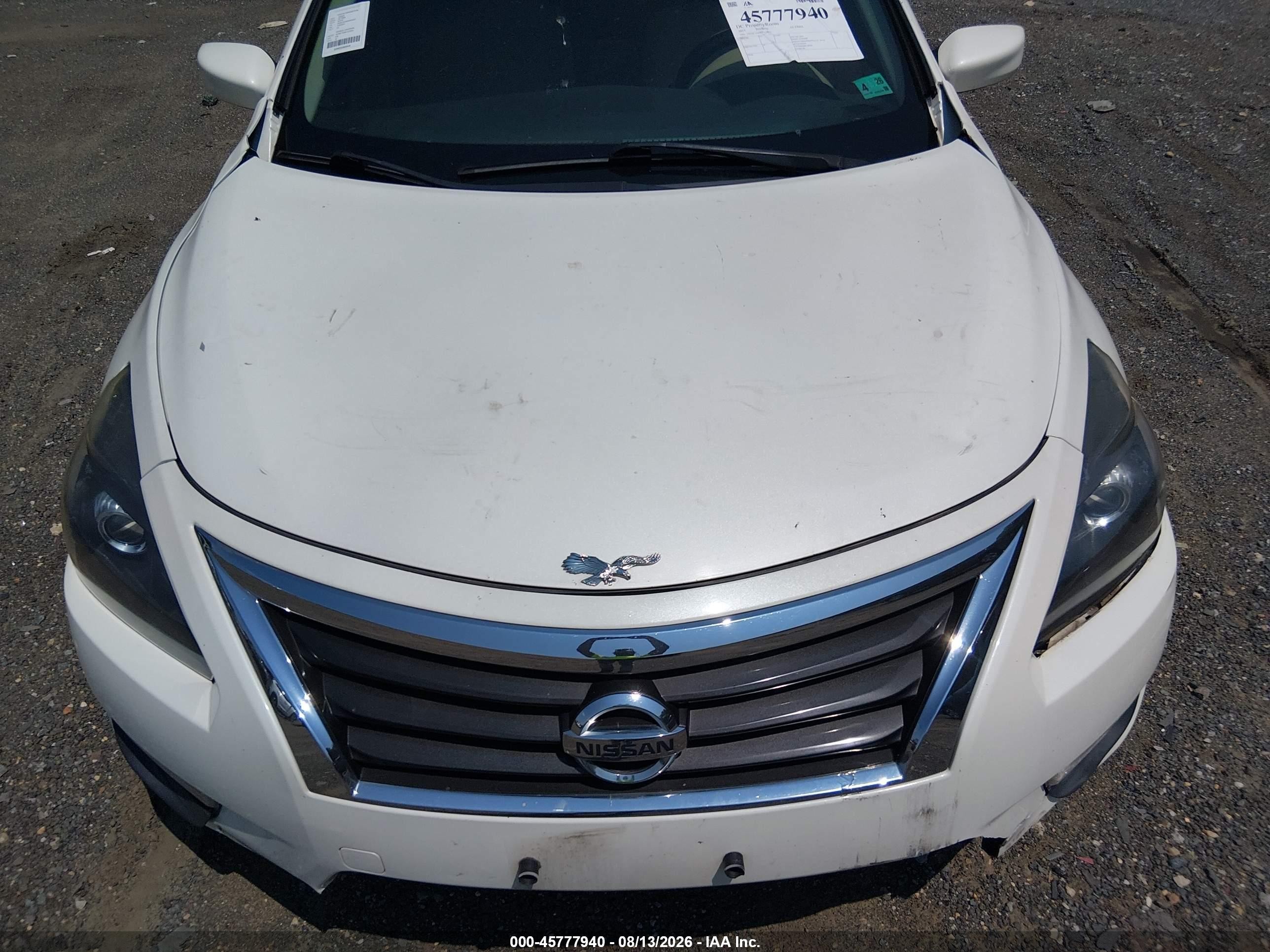 2013 Nissan Altima 2.5 White vin: 1N4AL3AP6DN459637