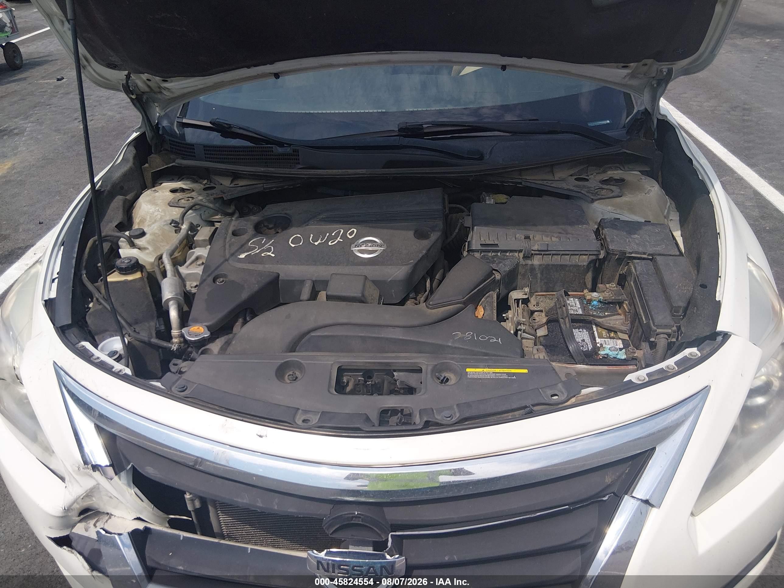 2013 Nissan Altima 2.5 Sv White vin: 1N4AL3AP6DN465180