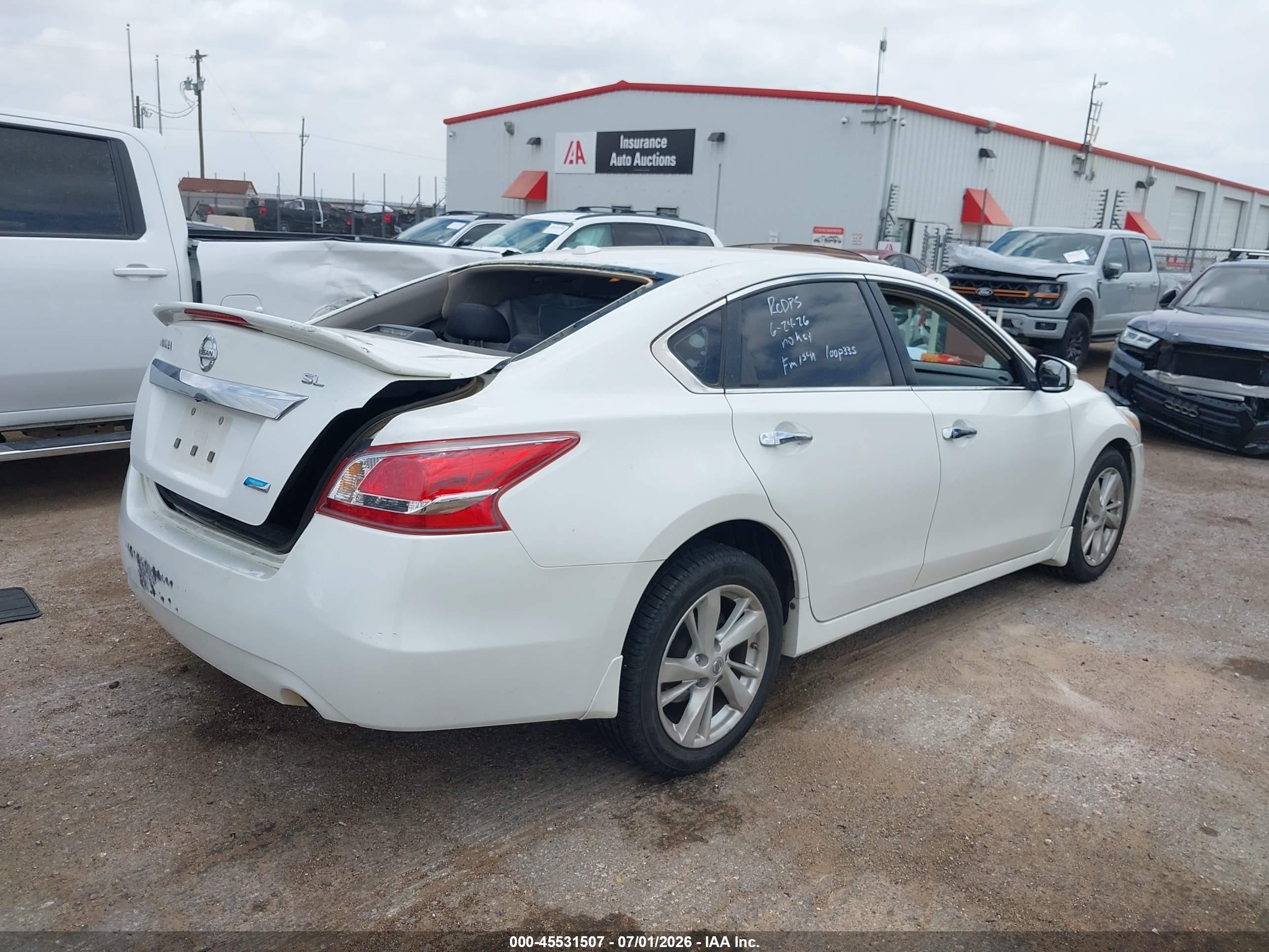 2013 Nissan Altima 2.5 Sl White vin: 1N4AL3AP6DN496445