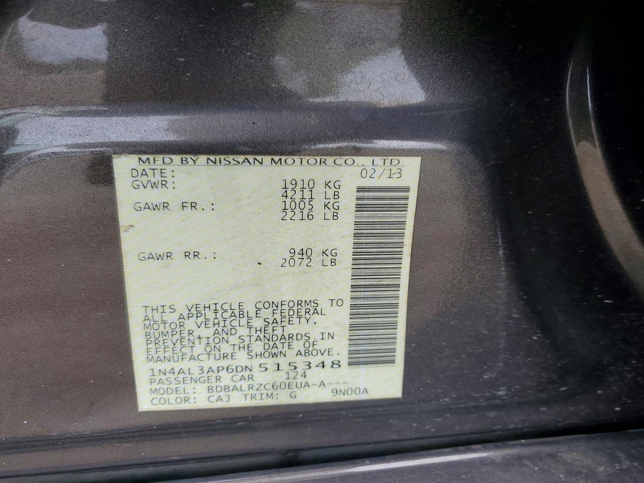 2013 Nissan Altima 2.5 Brown vin: 1N4AL3AP6DN515348