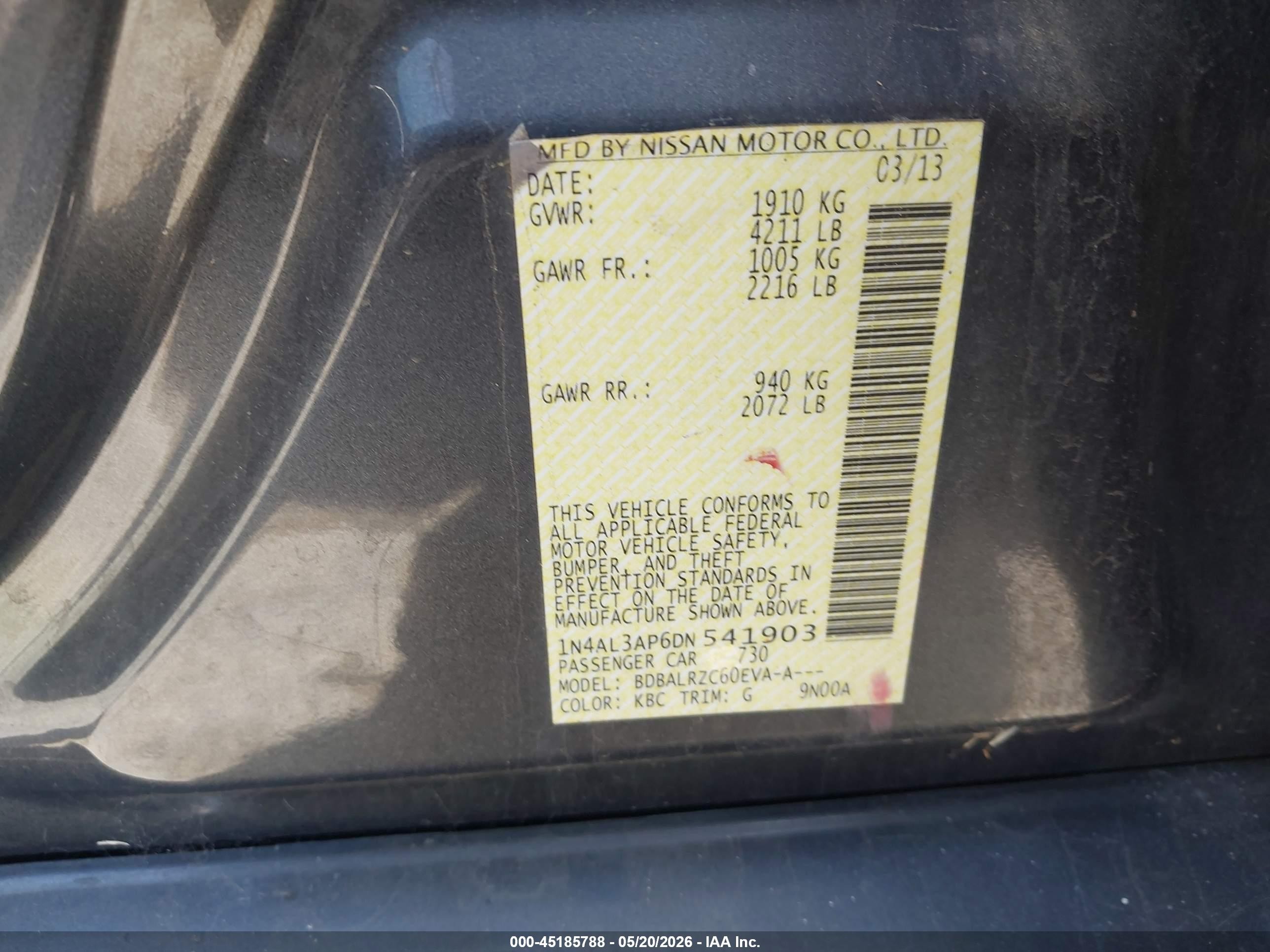 2013 Nissan Altima 2.5 S Серый vin: 1N4AL3AP6DN541903