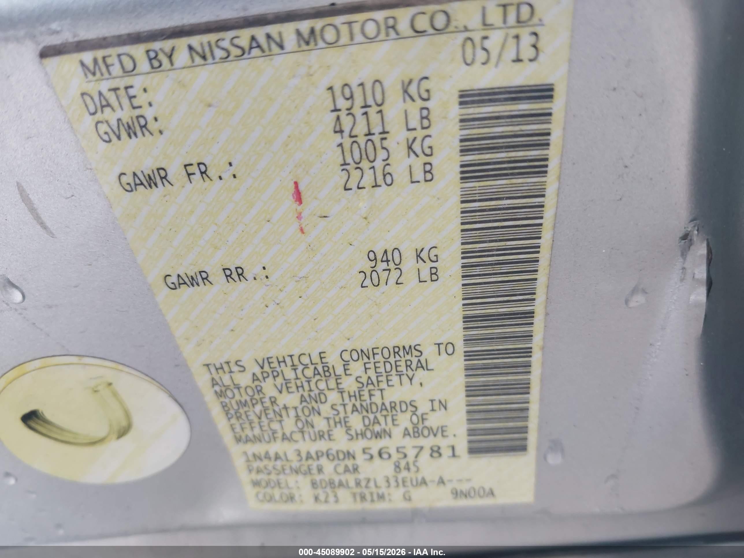 2013 Nissan Altima 2.5 S Серебряный vin: 1N4AL3AP6DN565781