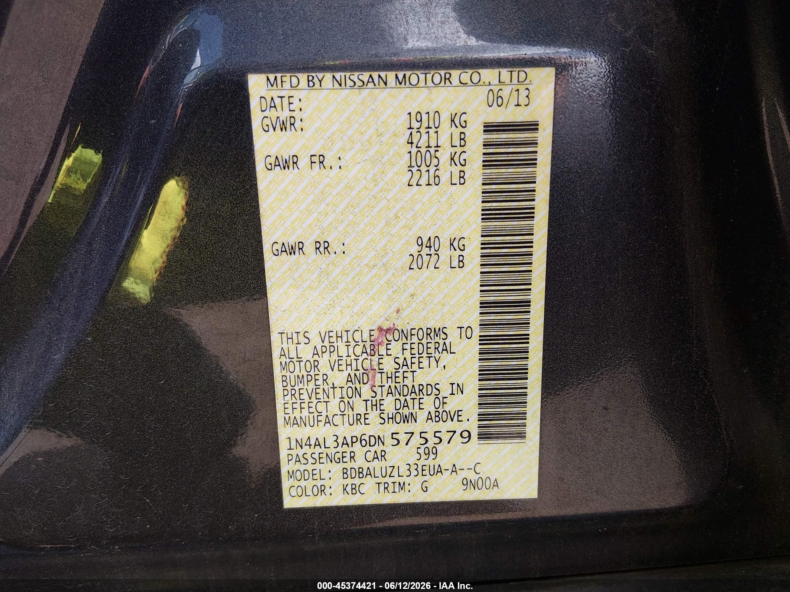 2013 Nissan Altima 2.5 Sv Gray vin: 1N4AL3AP6DN575579