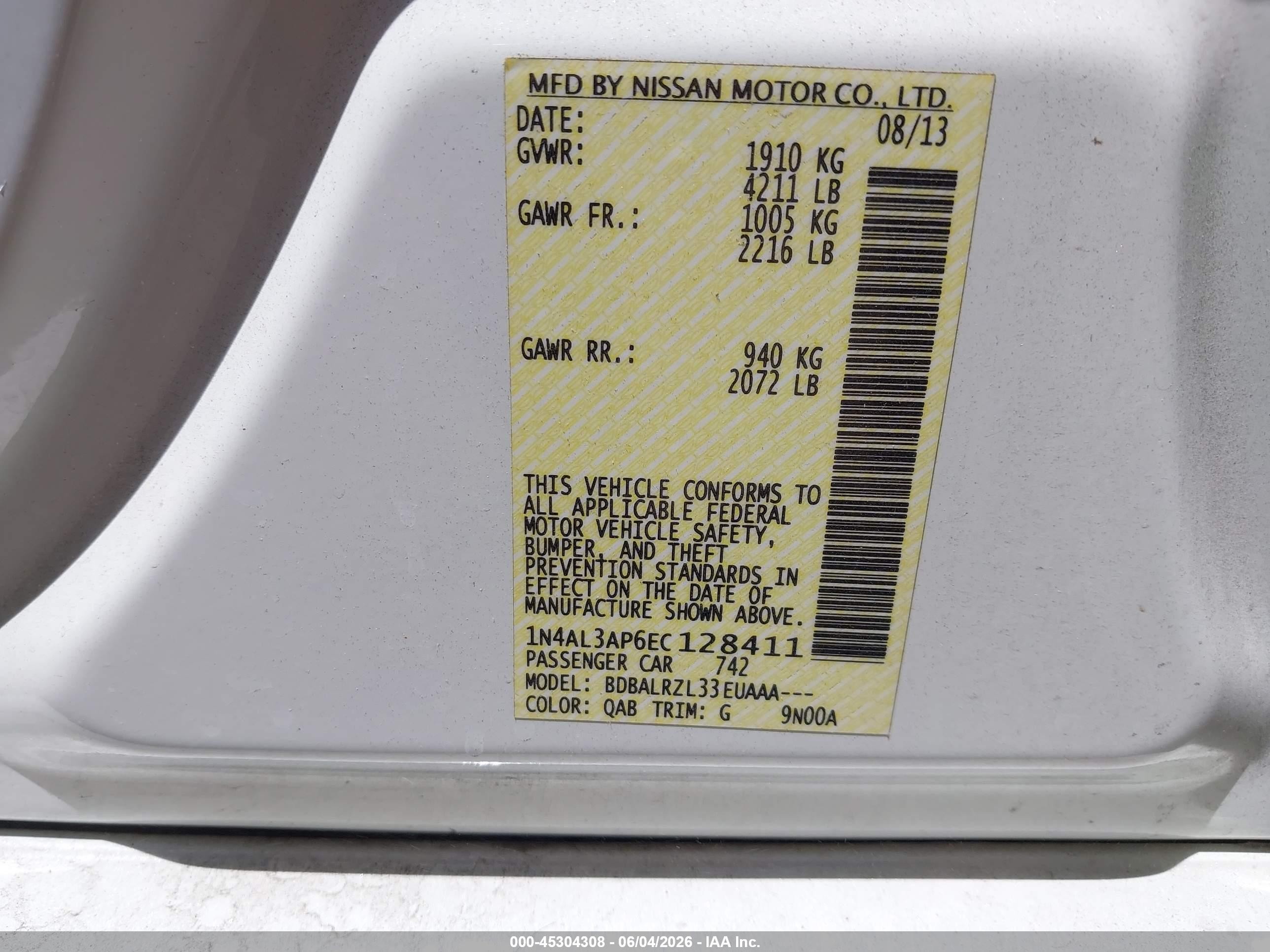 2014 Nissan Altima 2.5 S White vin: 1N4AL3AP6EC128411