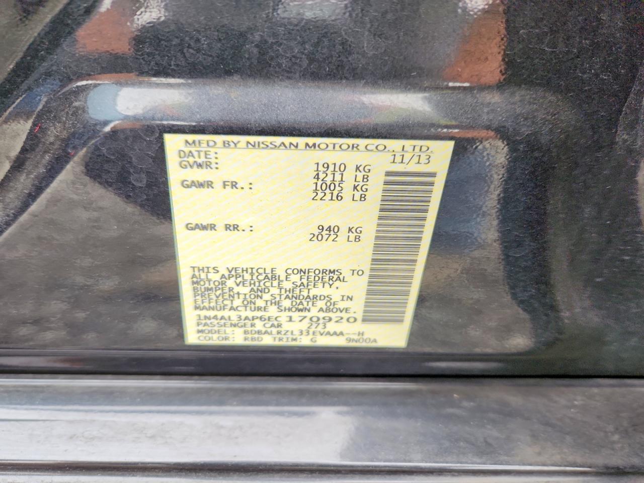 2014 Nissan Altima 2.5 S Серый vin: 1N4AL3AP6EC170920
