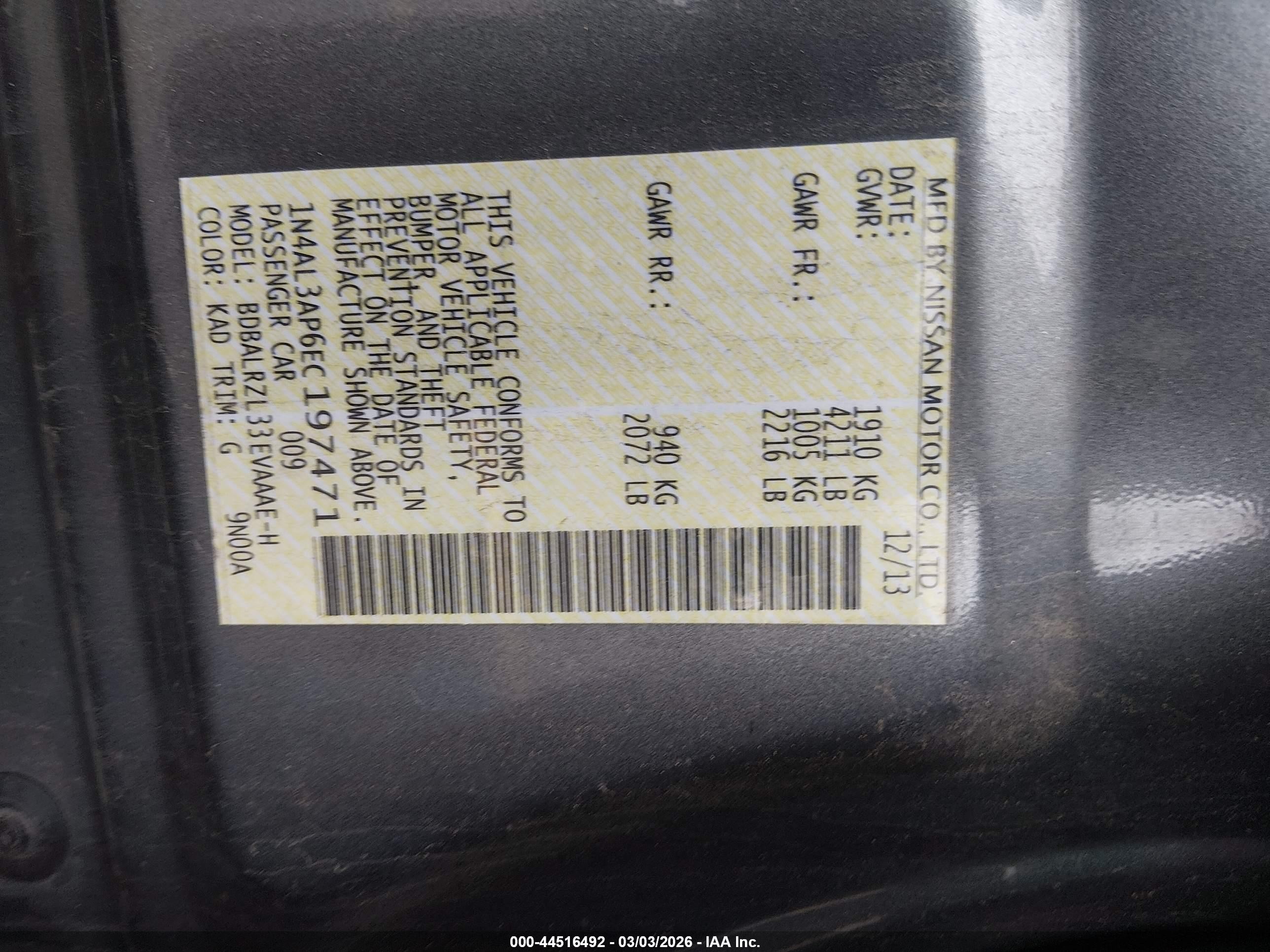 2014 Nissan Altima 2.5 S Gray vin: 1N4AL3AP6EC197471