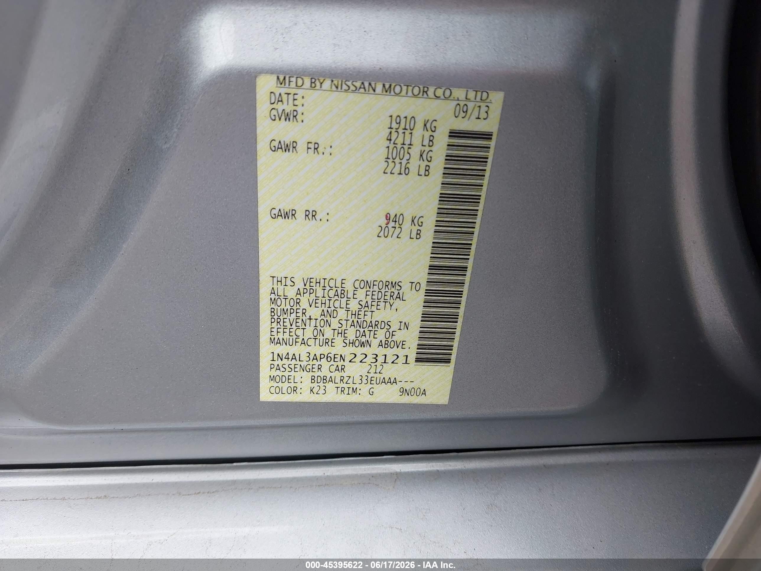 2014 Nissan Altima 2.5 S Silver vin: 1N4AL3AP6EN223121