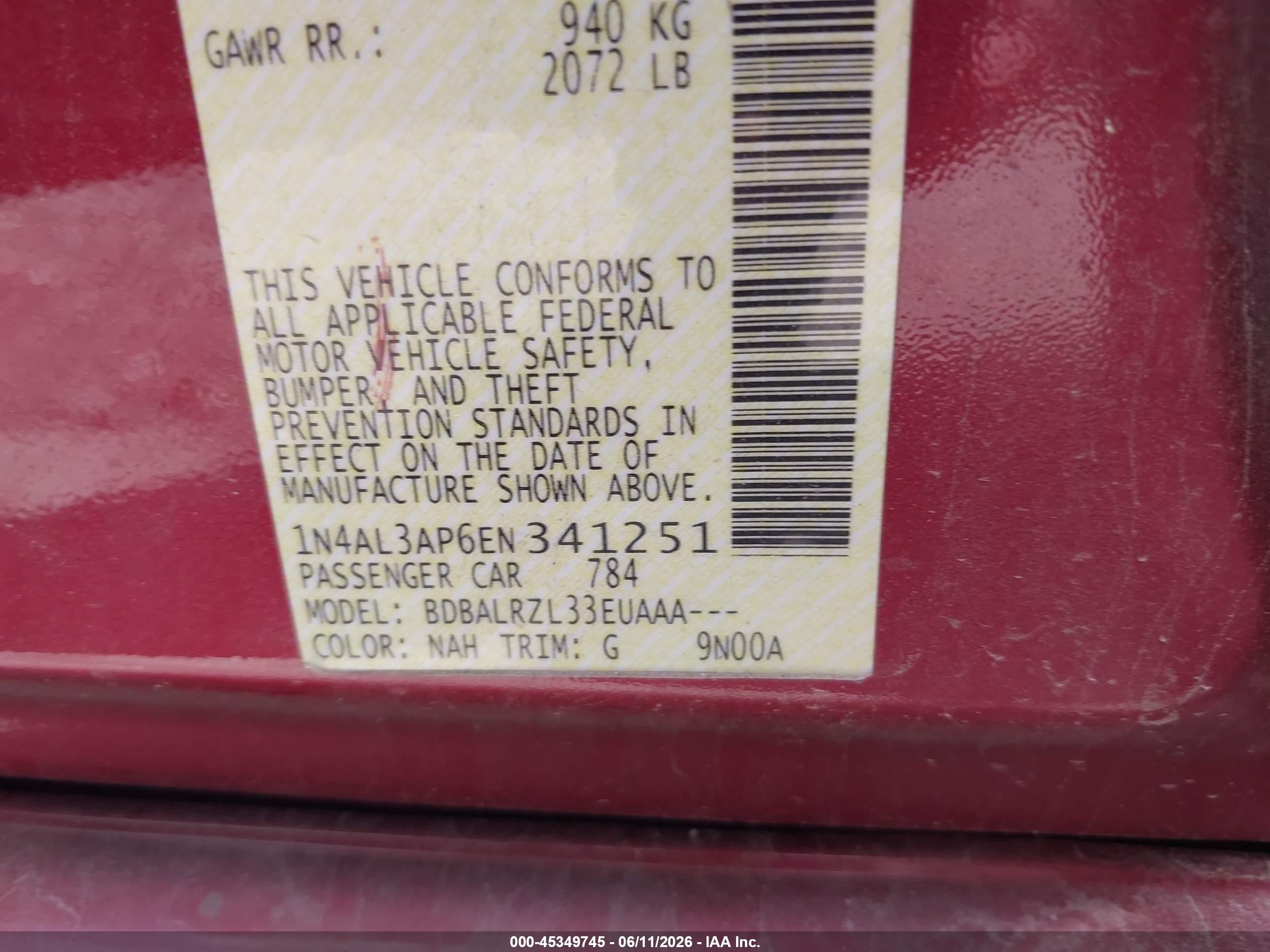 2014 Nissan Altima 2.5 S Red vin: 1N4AL3AP6EN341251