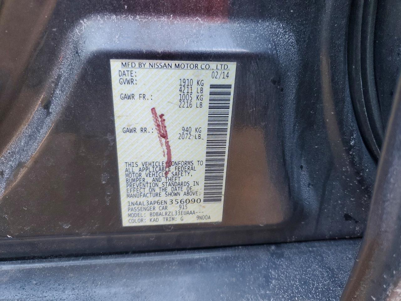 2014 Nissan Altima 2.5 S Gray vin: 1N4AL3AP6EN356090